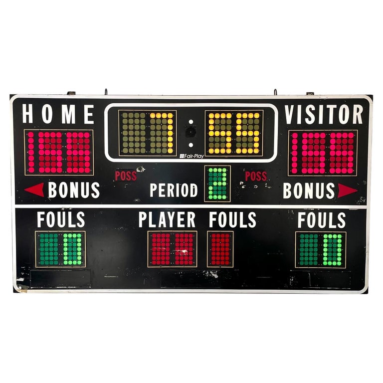 Massive 1970s Basketball Scoreboard at 1stDibs