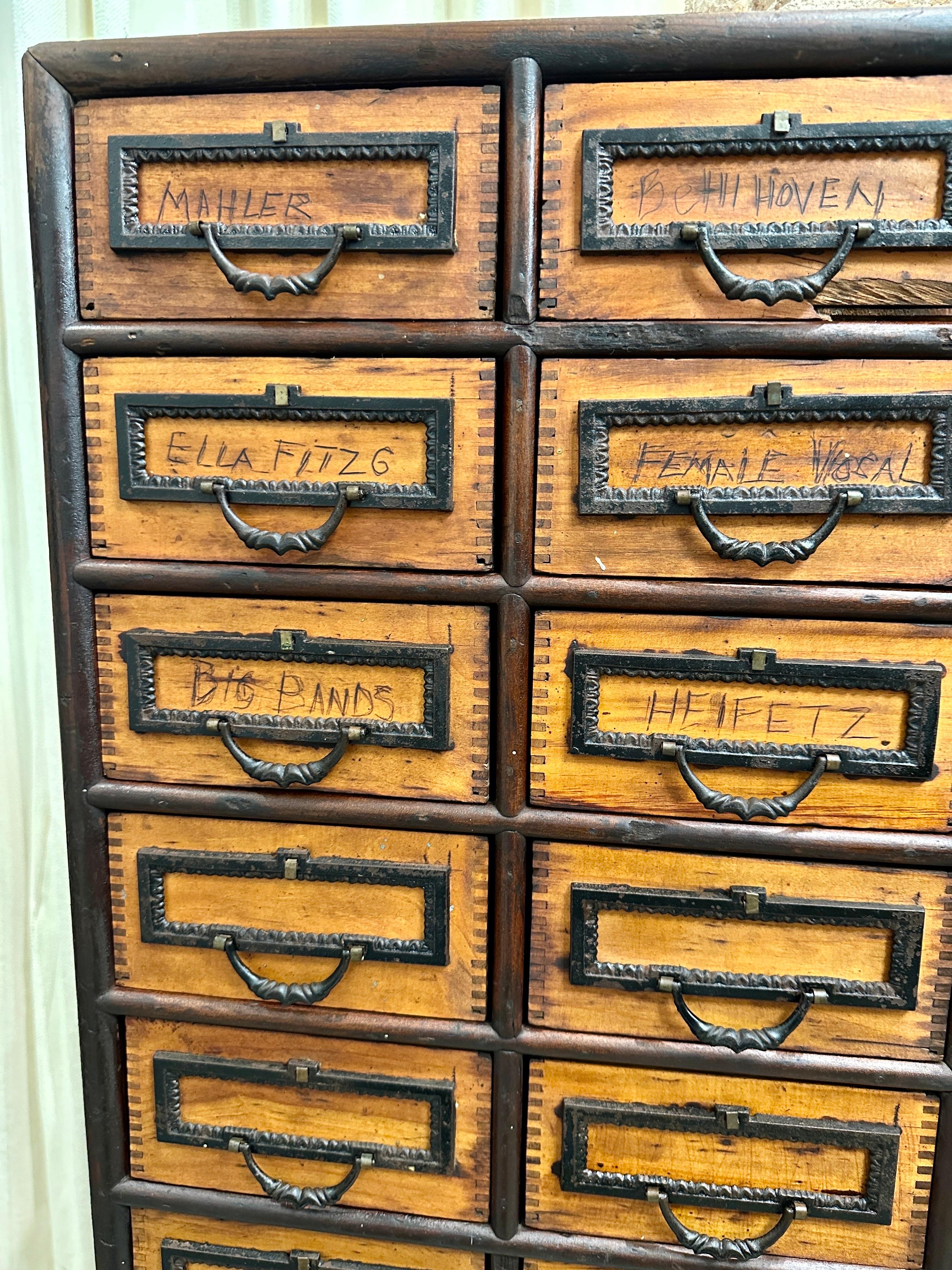 Industrial Massive 19th C. European Apothecary Cabinet, 130 Individual Drawers For Sale