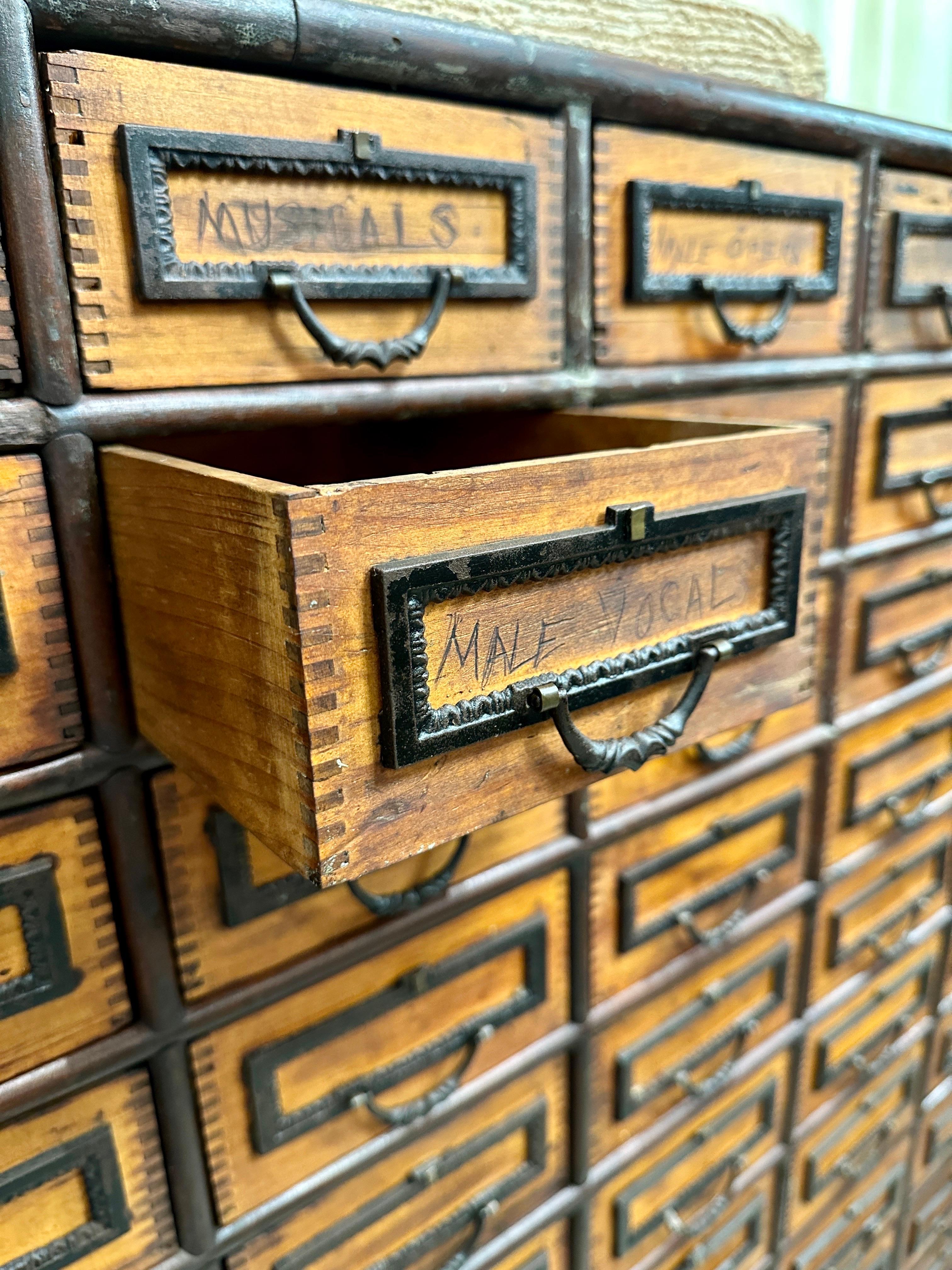 Massive 19th C. European Apothecary Cabinet, 130 Individual Drawers For Sale 1