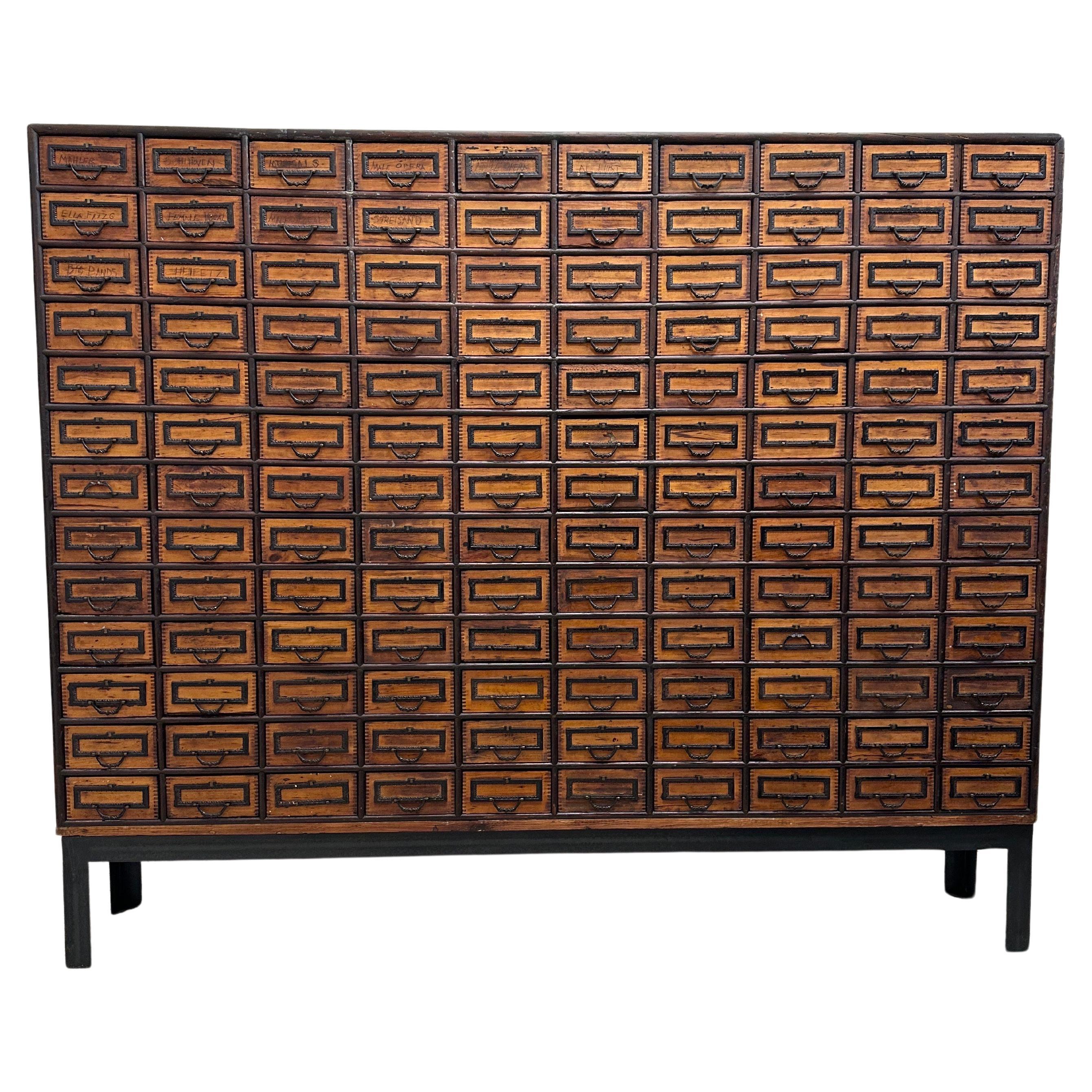 Massive 19th C. European Apothecary Cabinet, 130 Individual Drawers For Sale