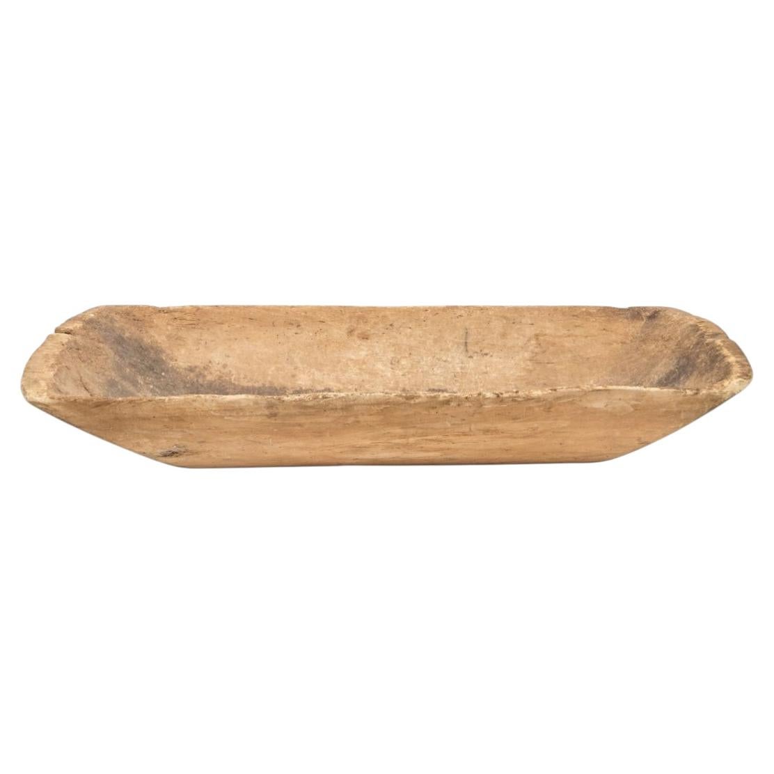 Massive 19th C. Hand-Carved Wood Dough Bowl