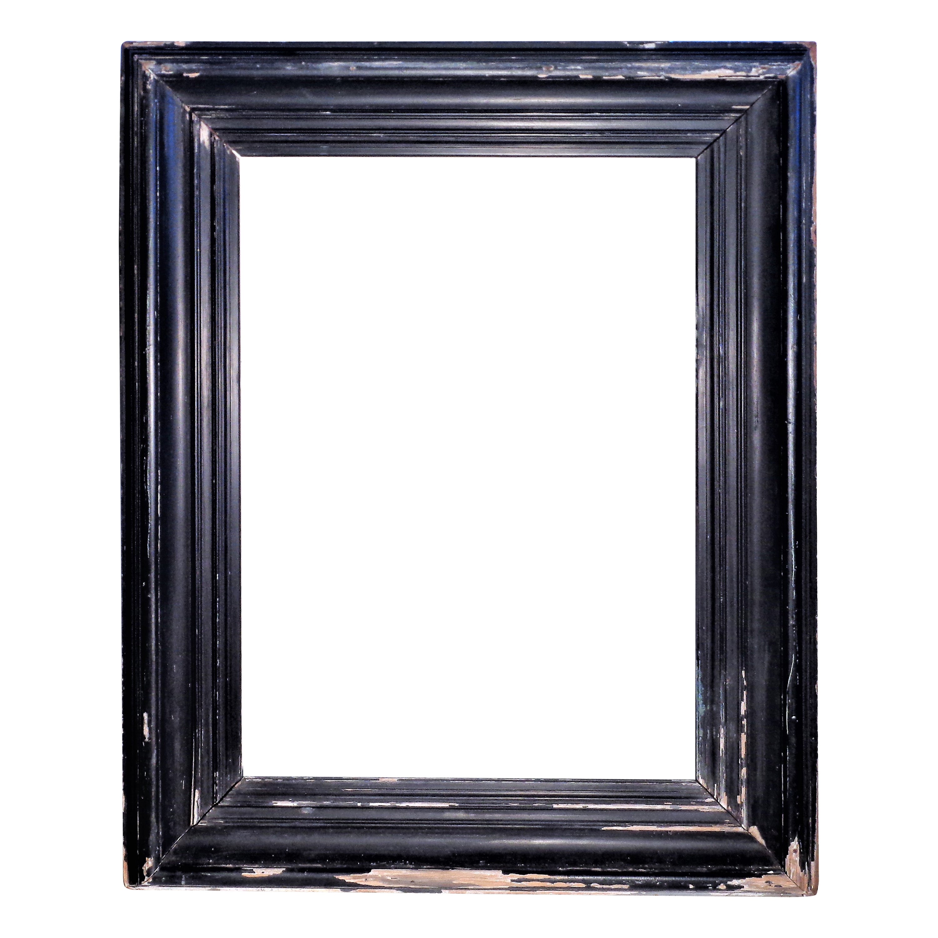 Massive 19th Century Black Painted Wood Frame