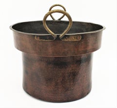 Massive 19th Century French Copper and Brass Cauldron with Handles