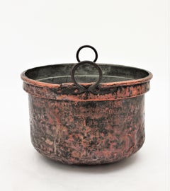Massive 19th Century French Copper Cauldron with Handles and Terrific Patina