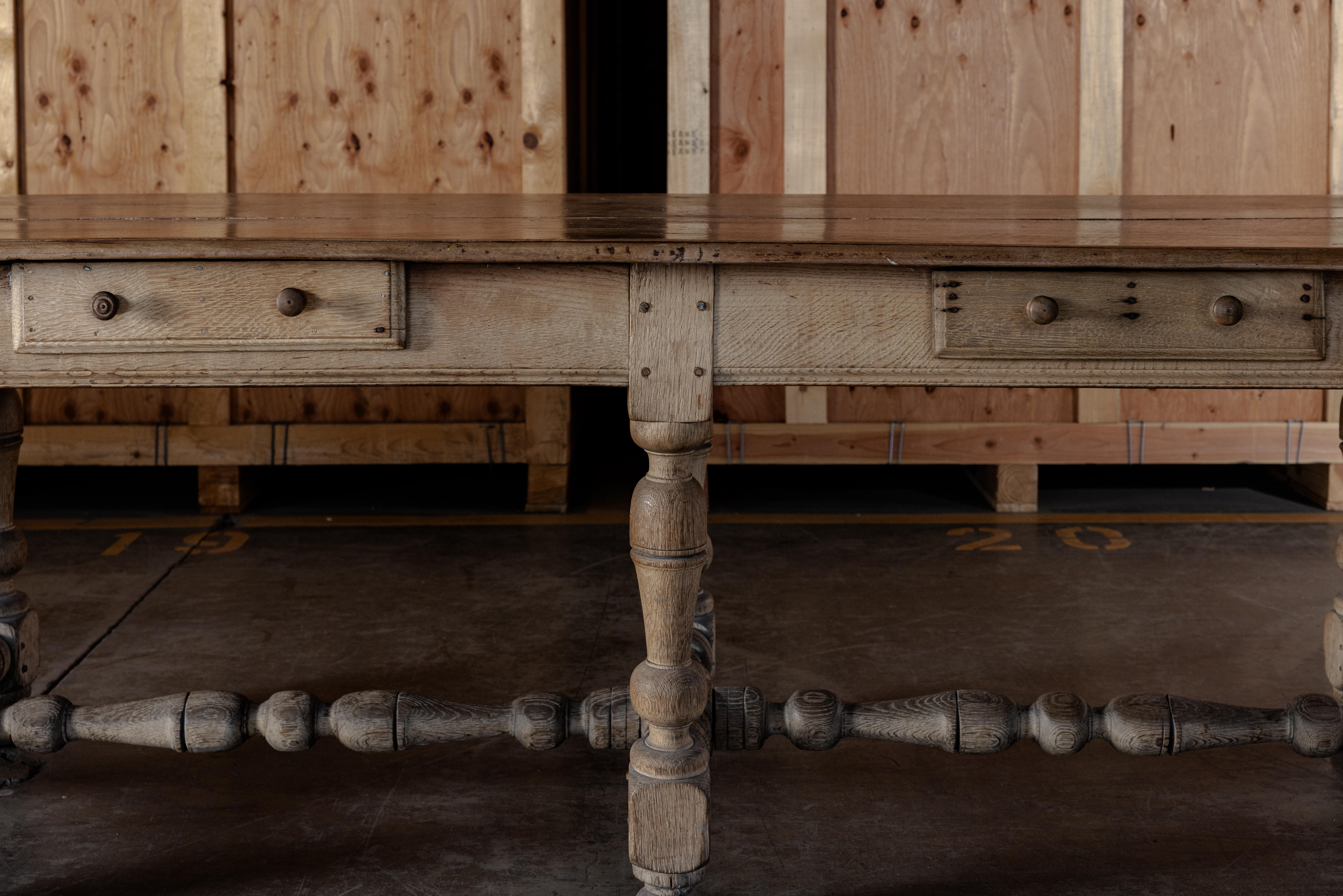 Oak Massive 19th Century French Dining Table For Sale