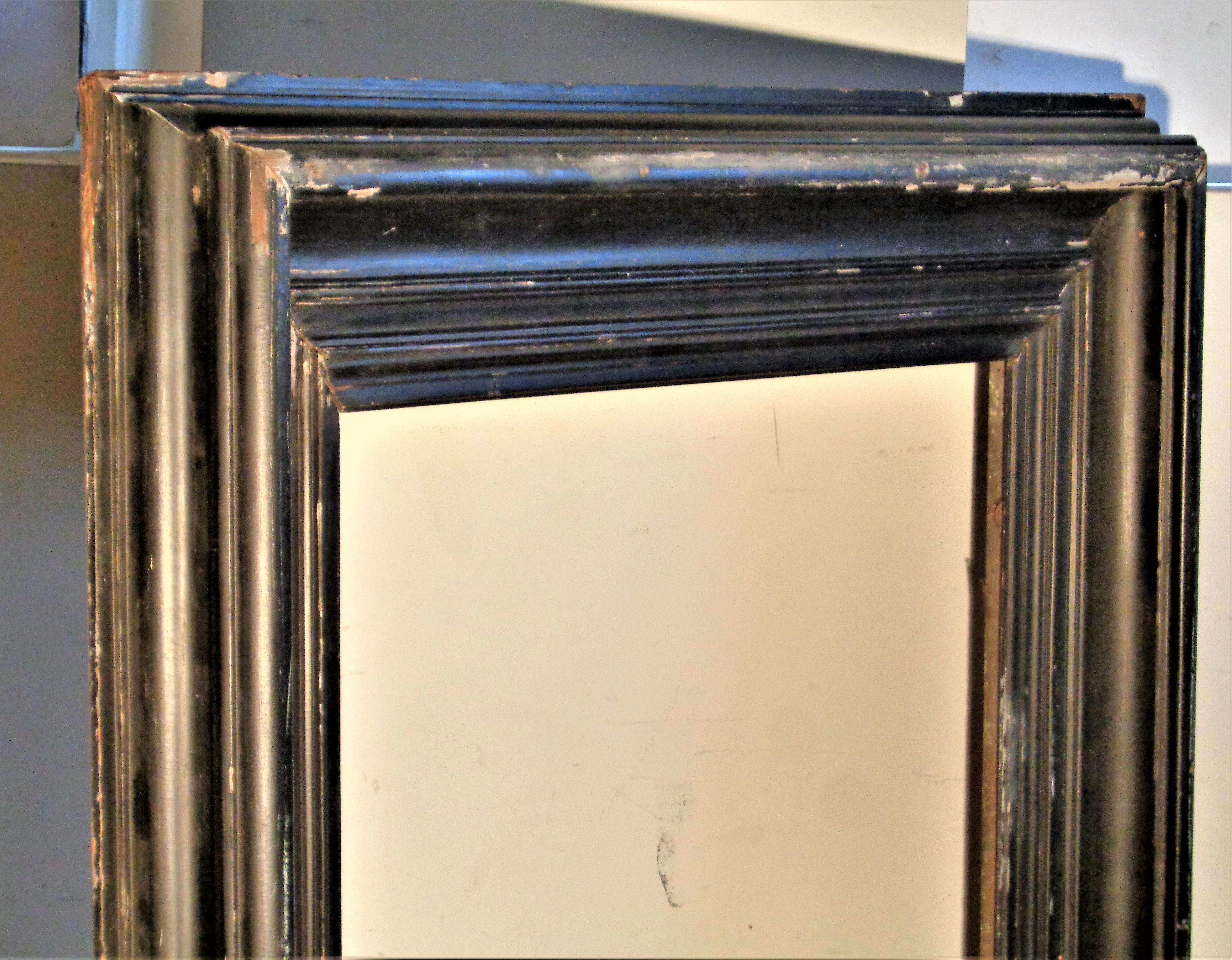 Massive 19th Century Black Painted Wood Frame In Fair Condition In Rochester, NY