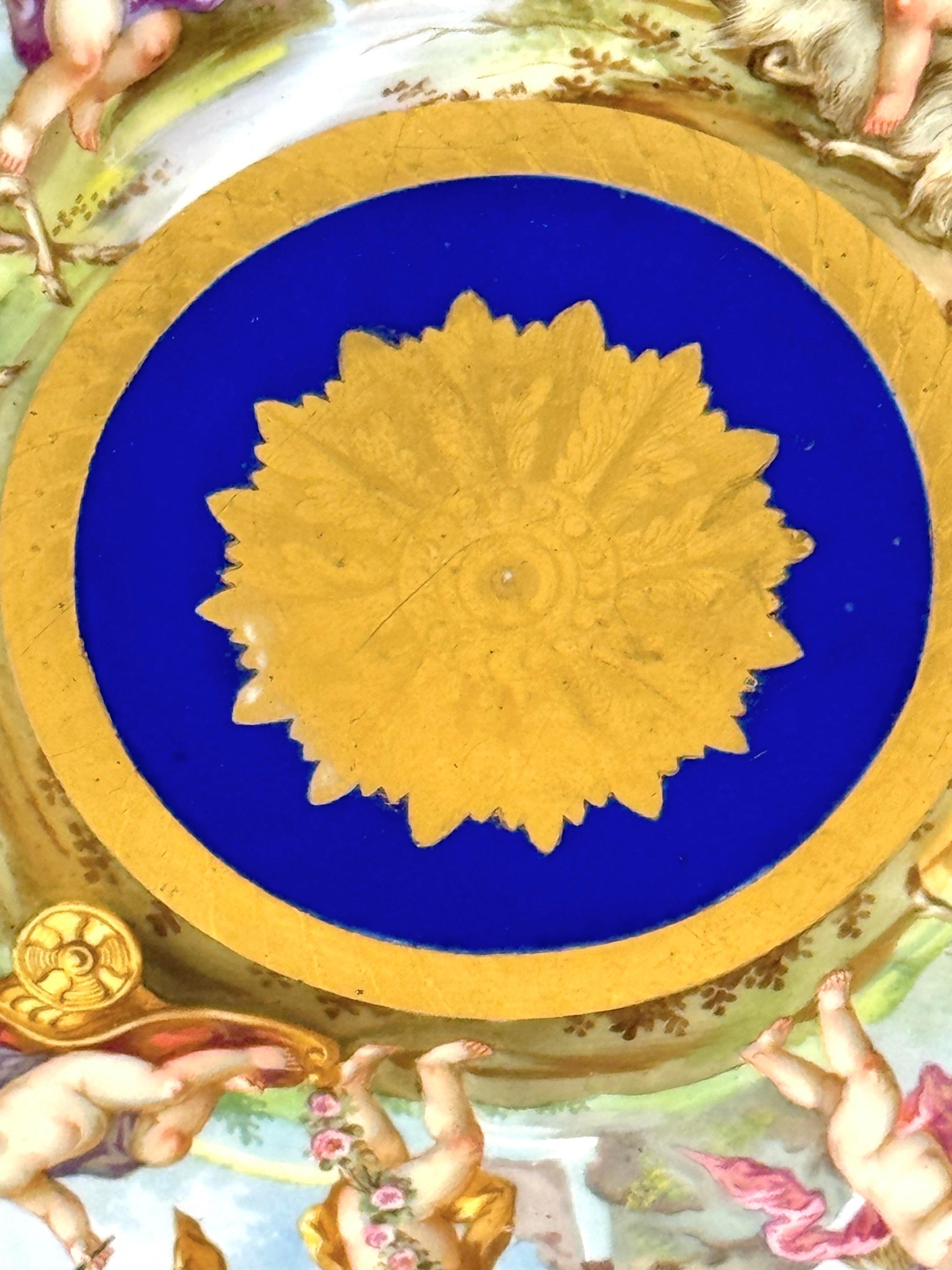 Massive 19th Century Sèvres Porcelain 'Labors of Cupid' Circular Tray For Sale 6