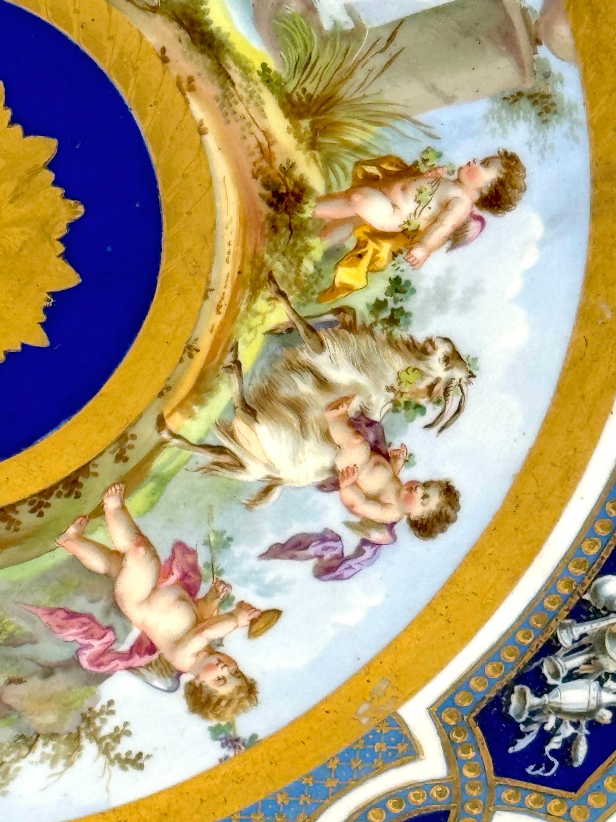 Massive 19th Century Sèvres Porcelain 'Labors of Cupid' Circular Tray For Sale 7