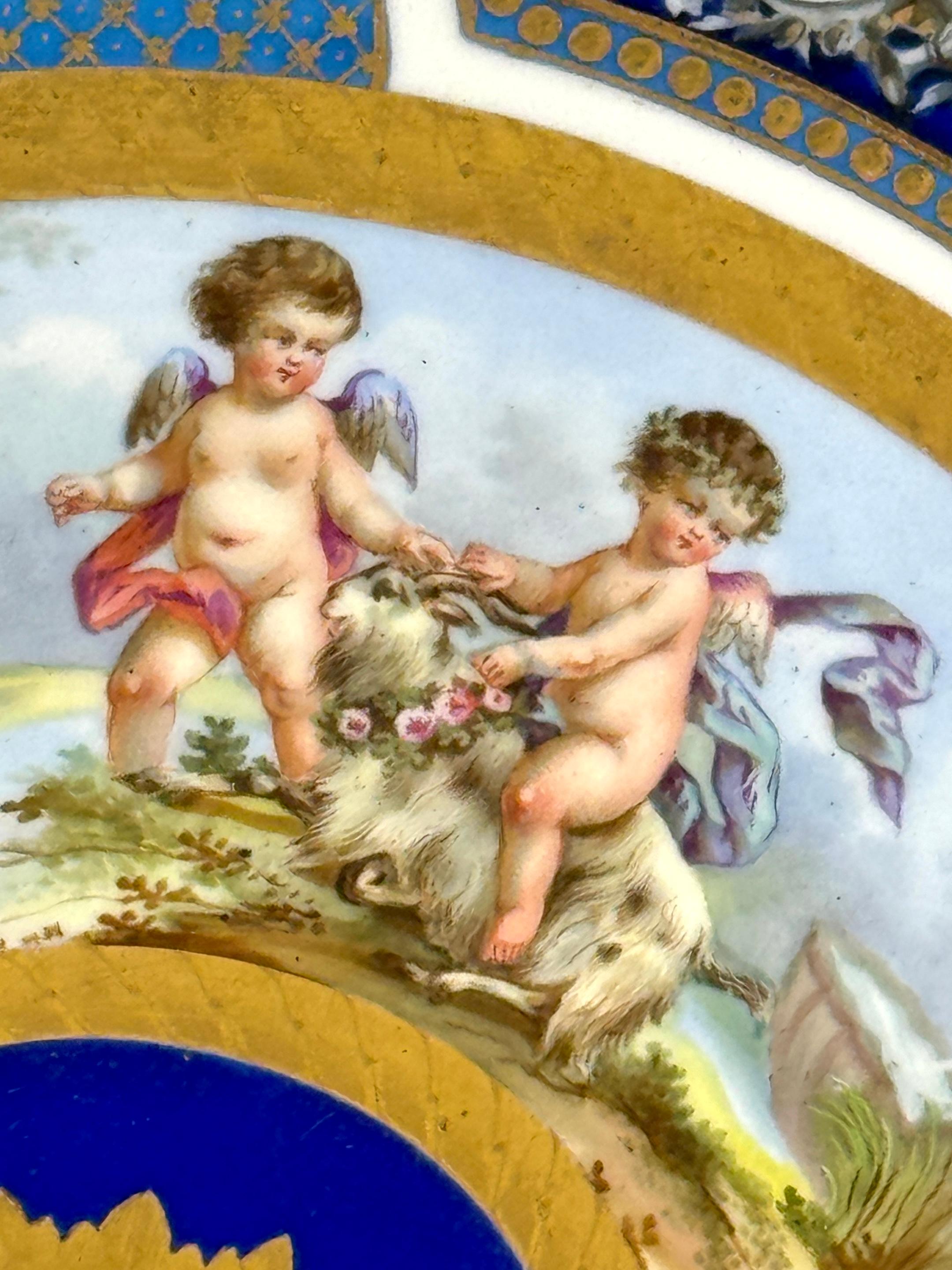 Massive 19th Century Sèvres Porcelain 'Labors of Cupid' Circular Tray For Sale 2