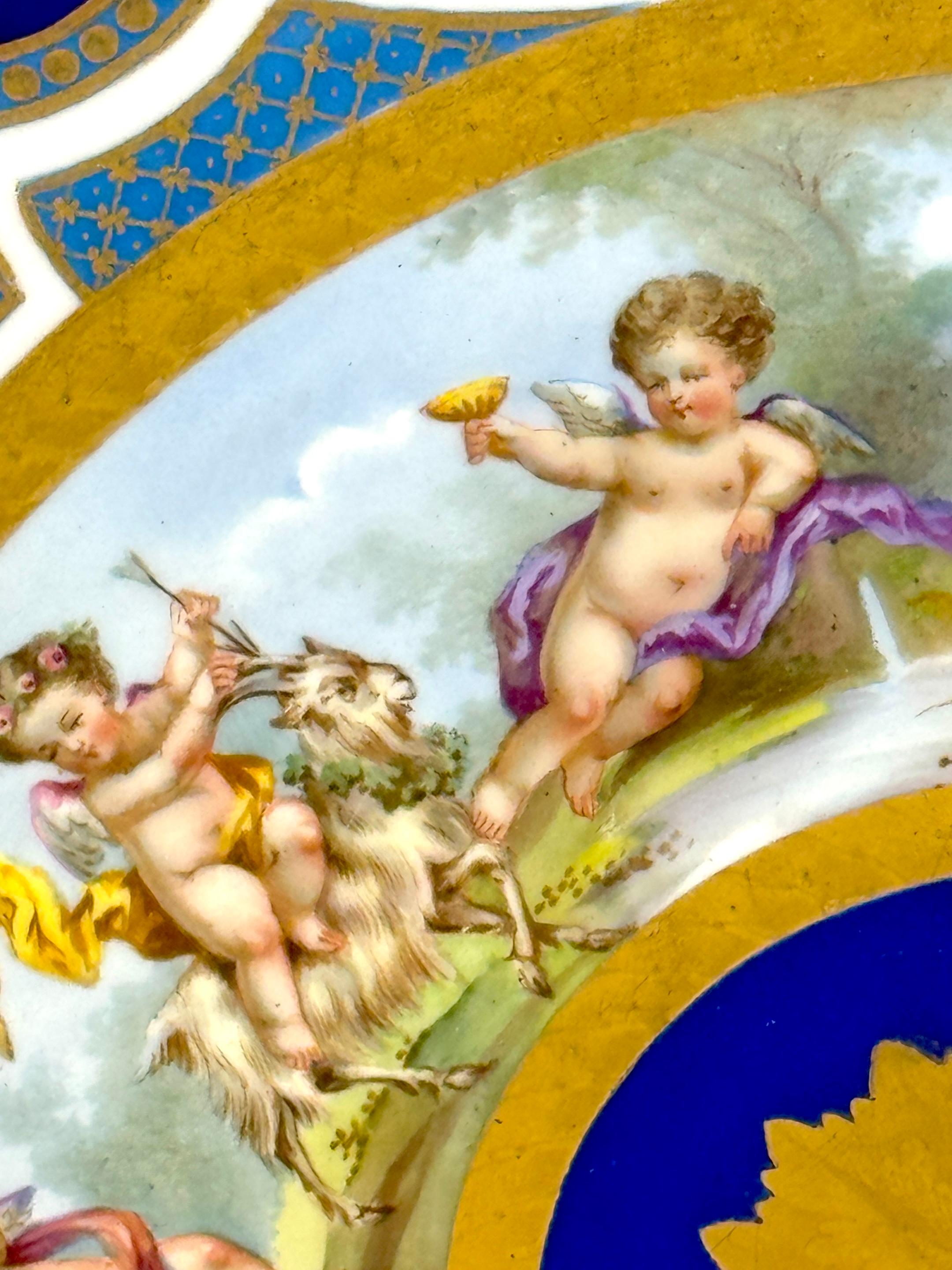 Massive 19th Century Sèvres Porcelain 'Labors of Cupid' Circular Tray For Sale 3