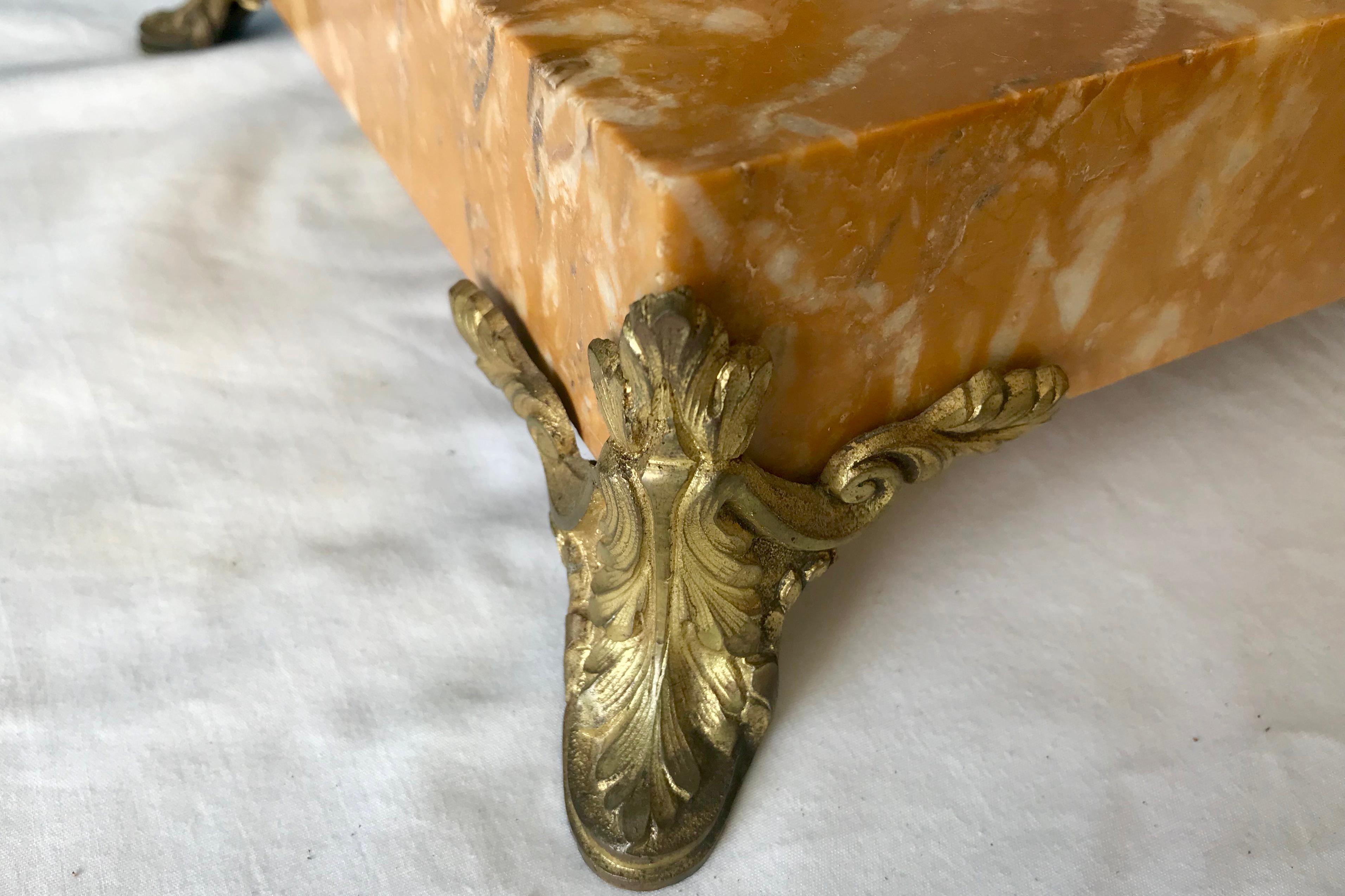 Massive 19th Century Sienna Marble Inkwell For Sale 6
