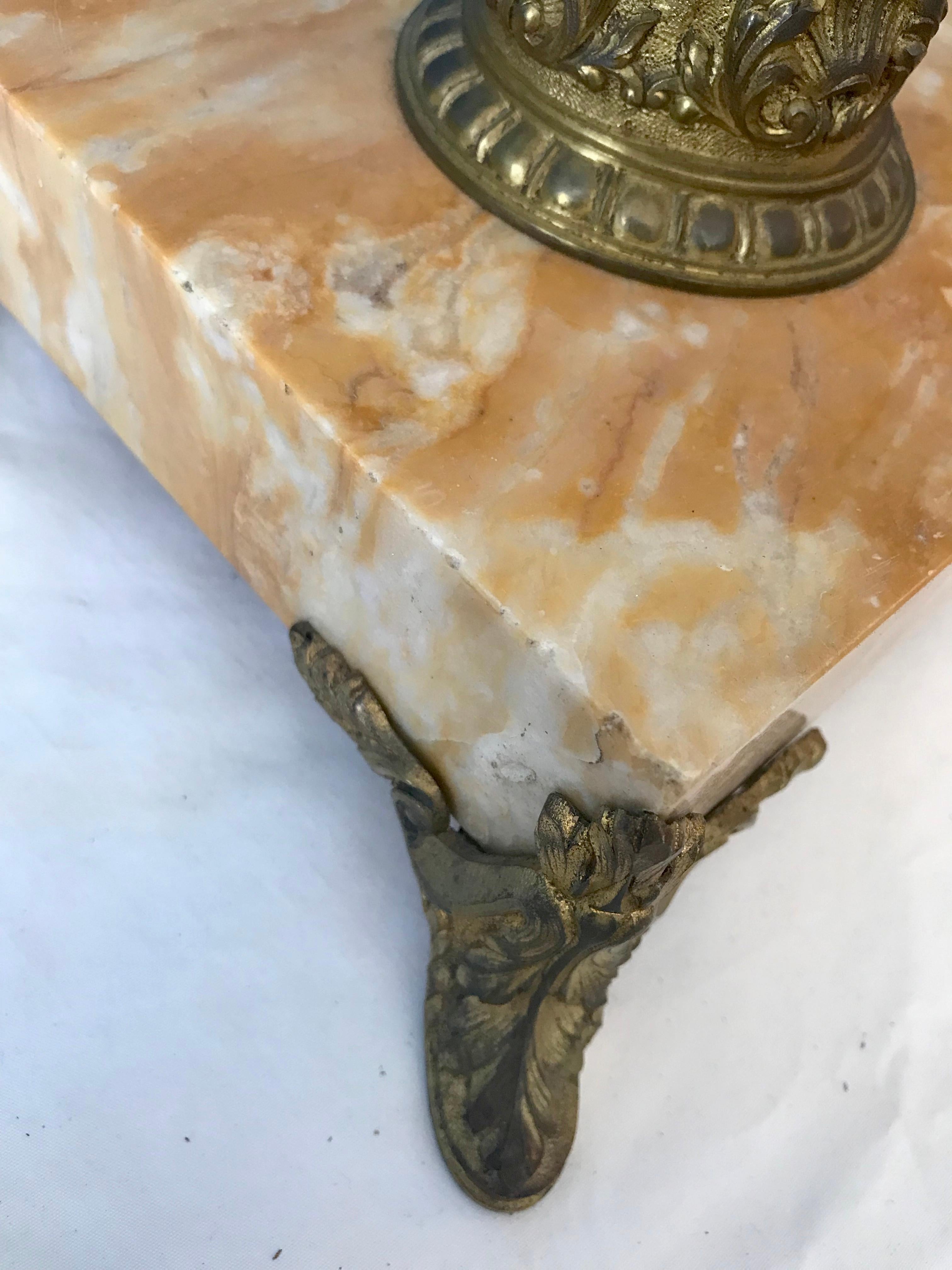 Massive 19th Century Sienna Marble Inkwell For Sale 10