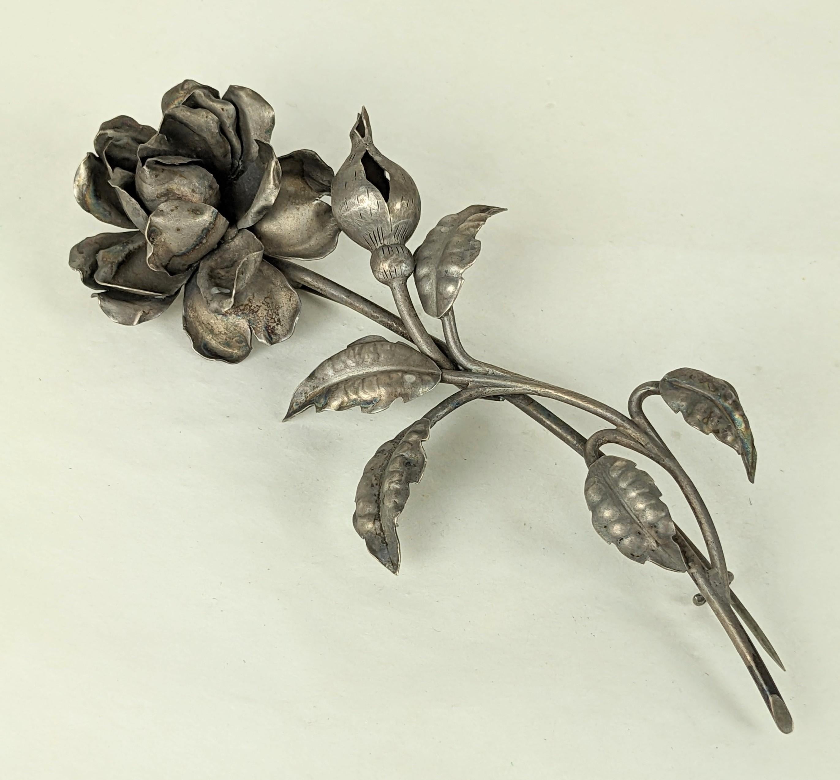 Massive 19th Century Silver Rose For Sale 1