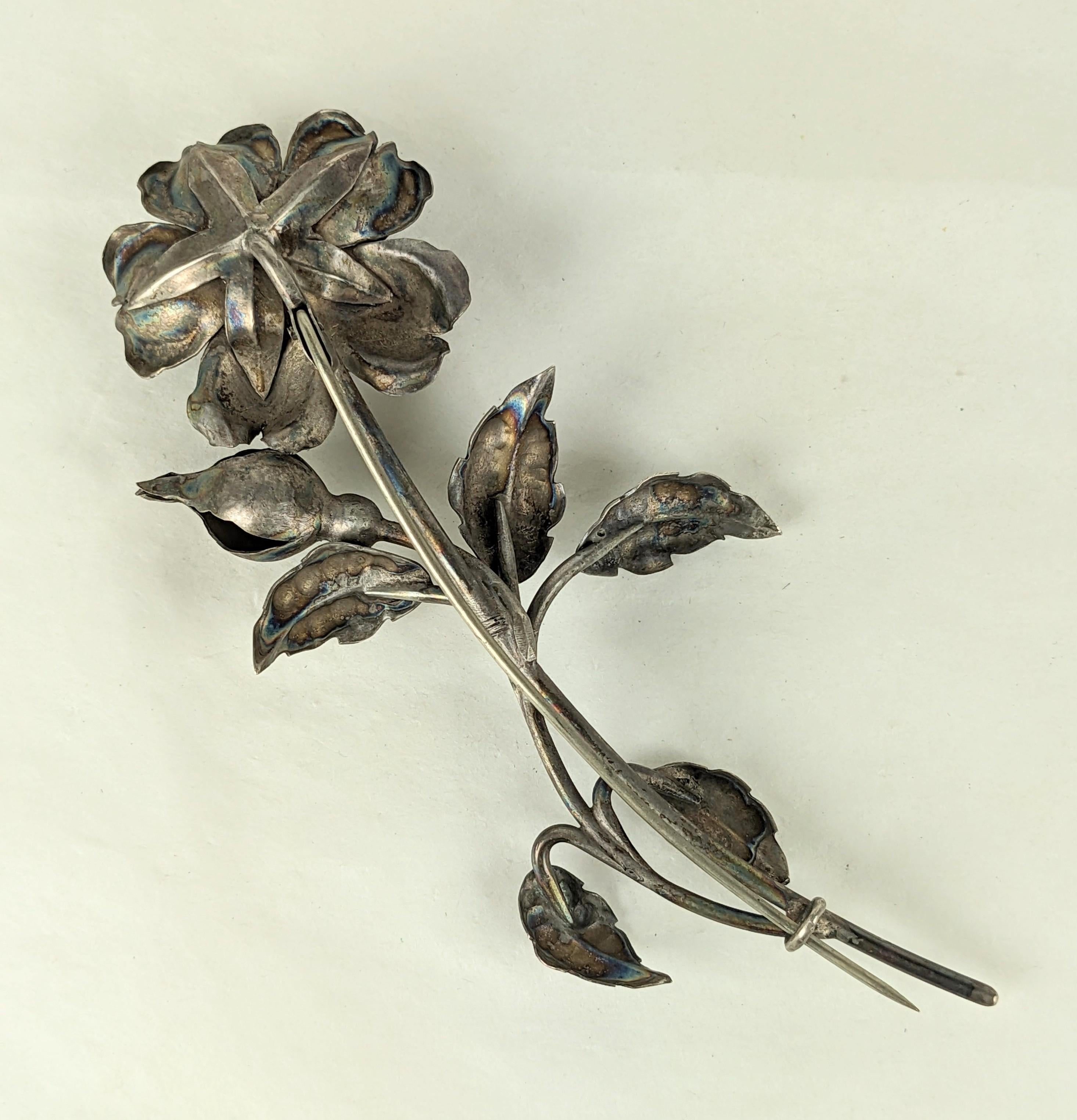 Massive 19th Century Silver Rose For Sale 2