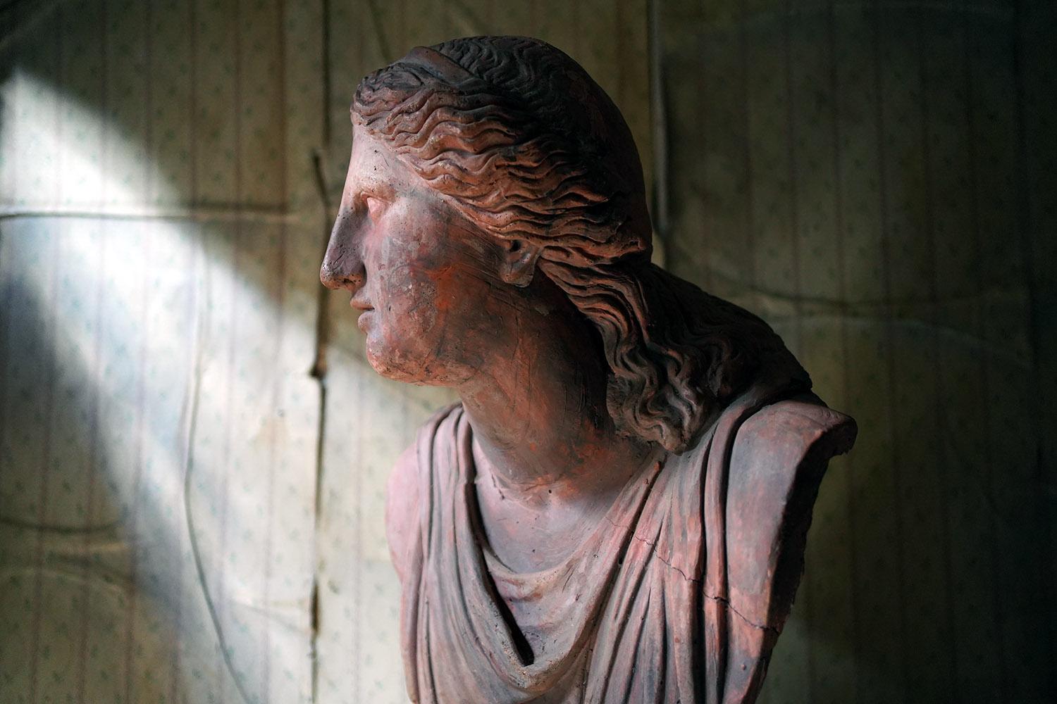19th Century Massive 19thc French Terracotta Bust of Niobe For Sale