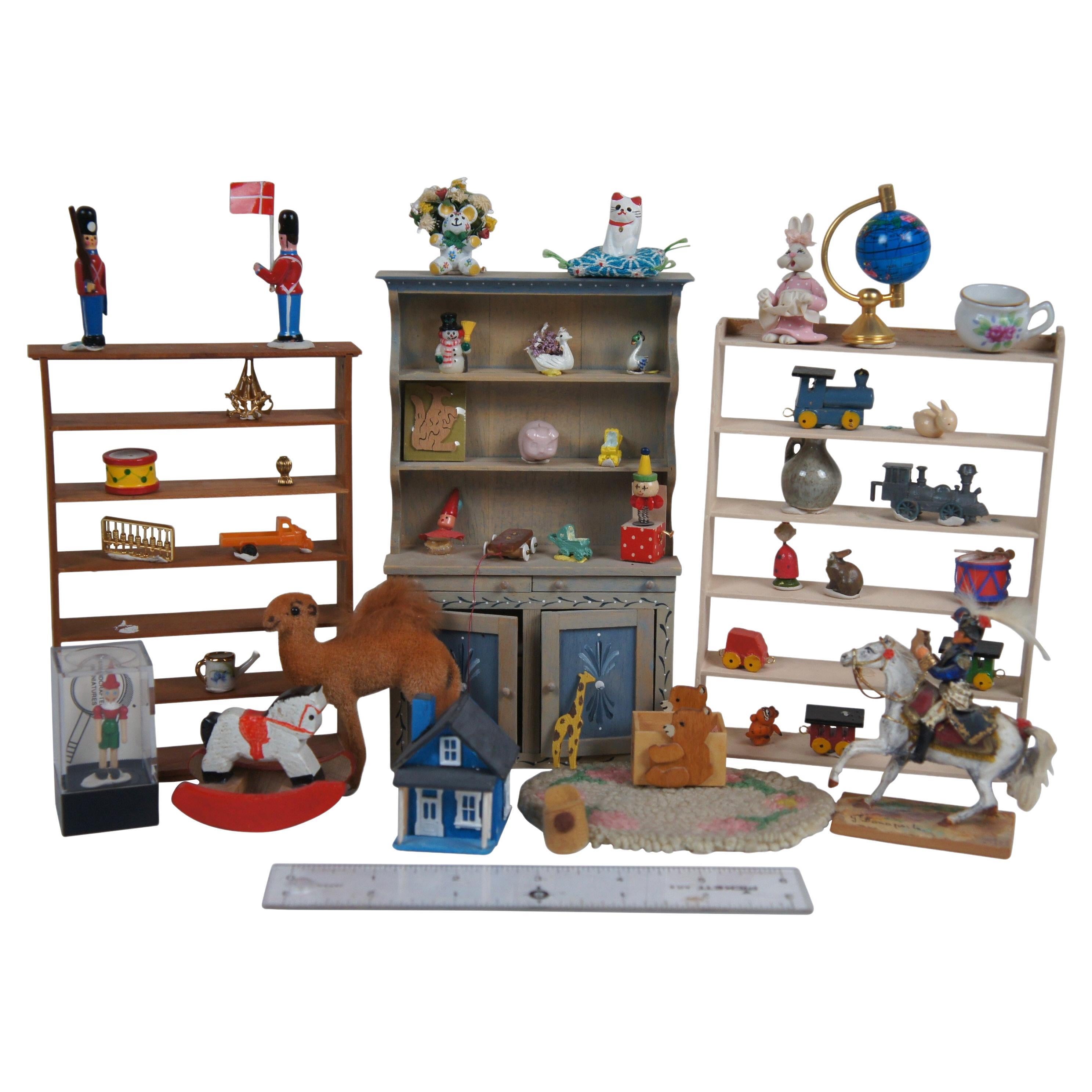 Massive 300+ Pc Lot Vintage Dollhouse Miniature Möbel Spielzeug Zubehör im Angebot