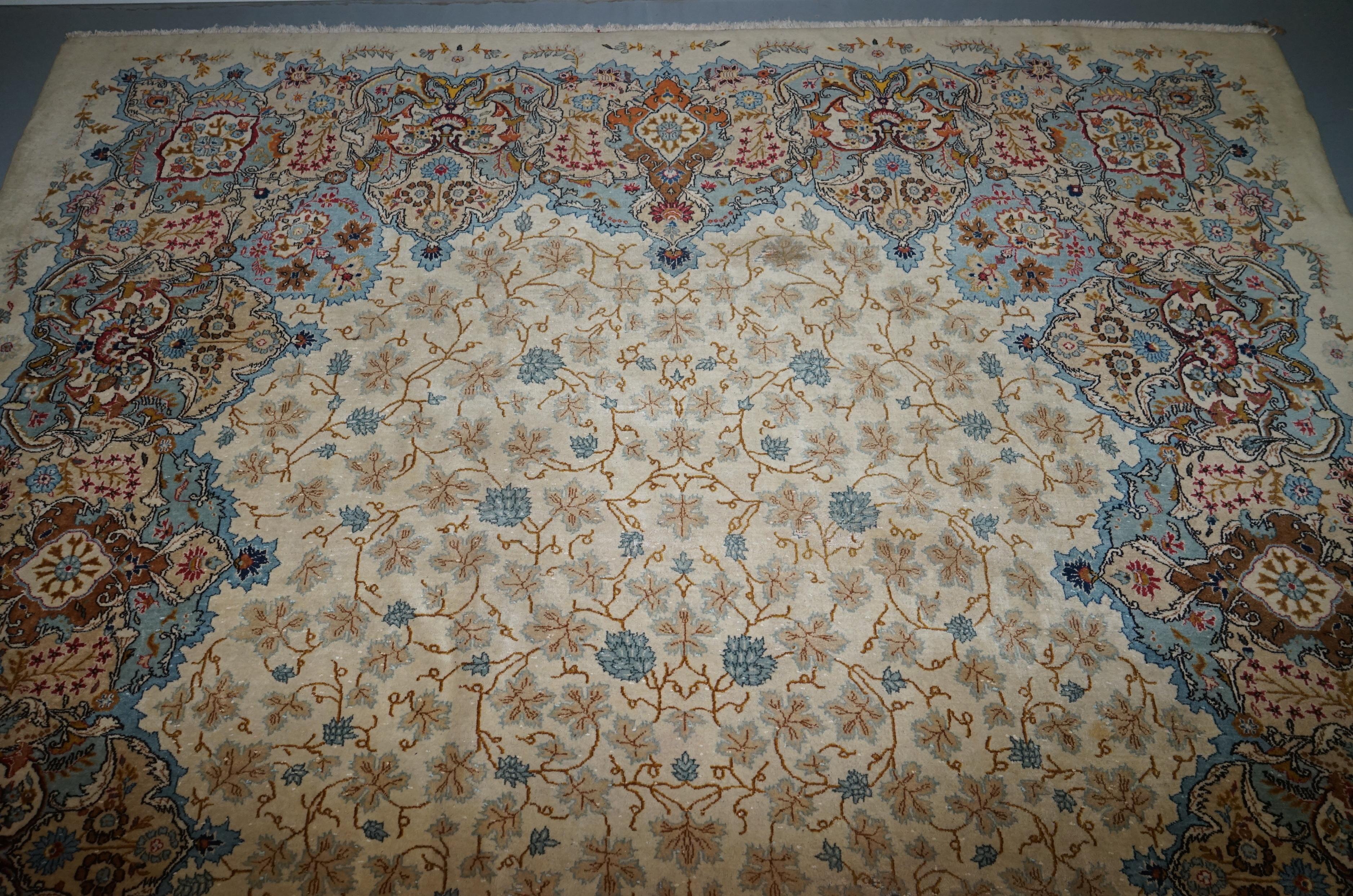 Massive Central Persian Royal Kashan Carpet Rug Pendant Medallion 8