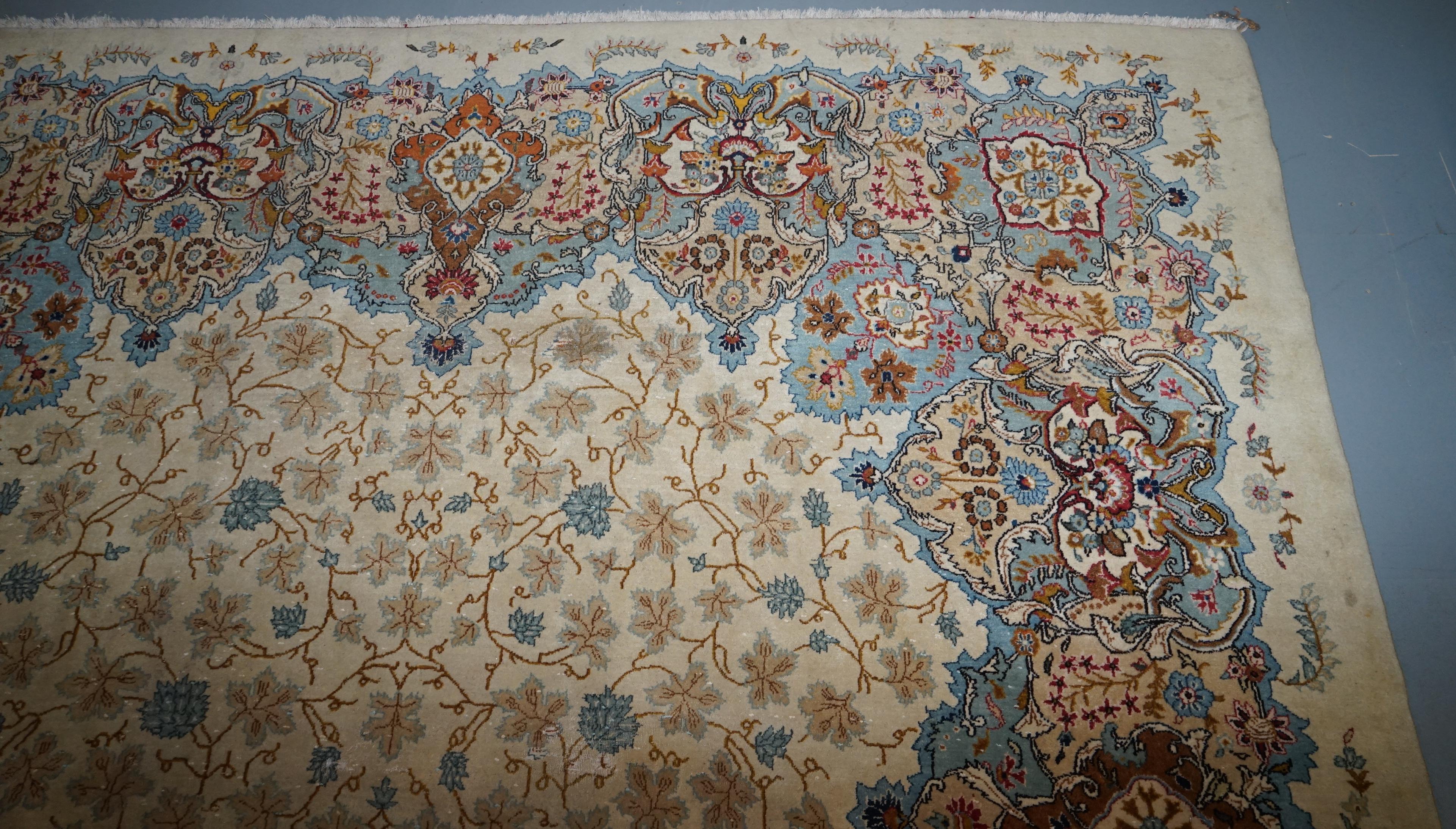 Massive Central Persian Royal Kashan Carpet Rug Pendant Medallion 10