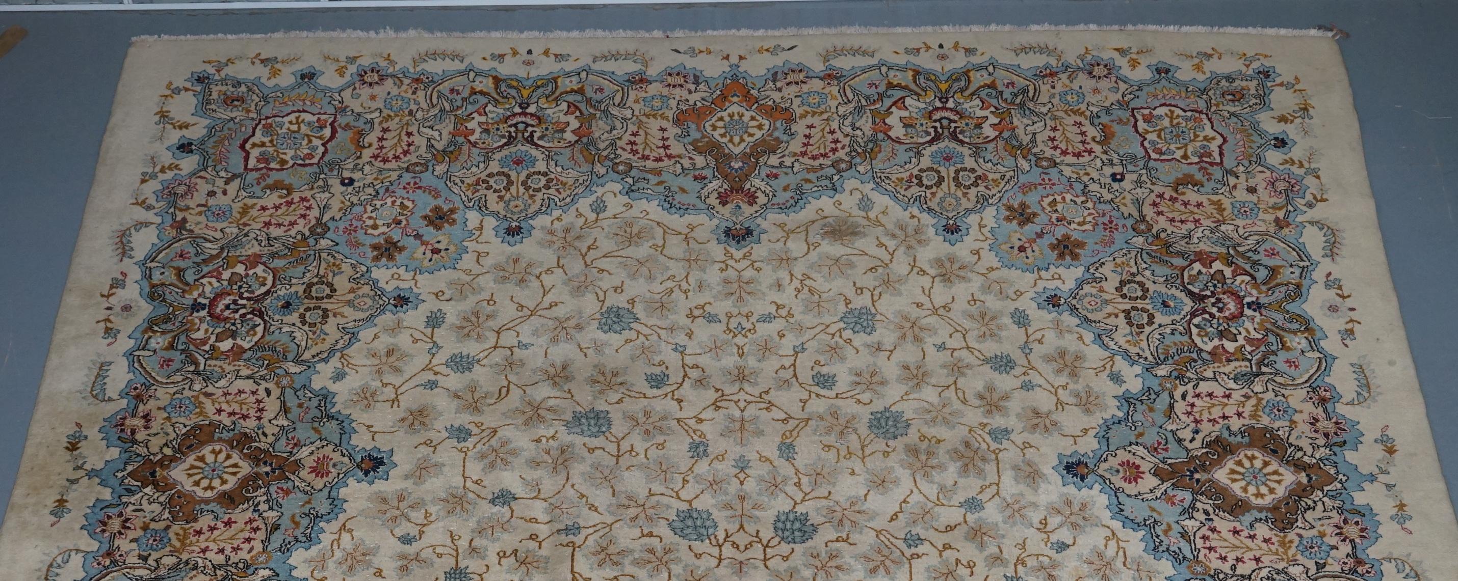 Hand-Crafted Massive Central Persian Royal Kashan Carpet Rug Pendant Medallion