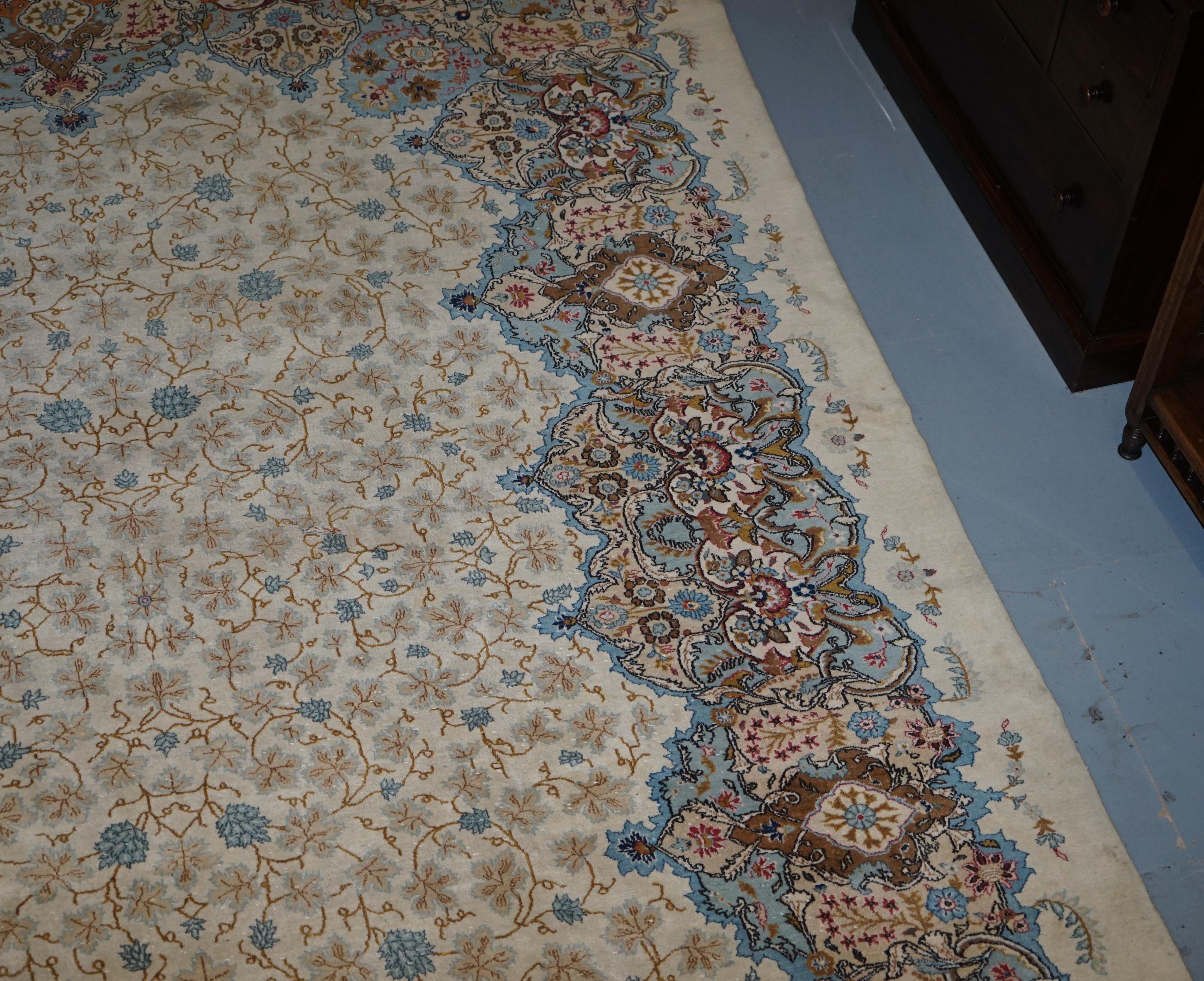 Wool Massive Central Persian Royal Kashan Carpet Rug Pendant Medallion