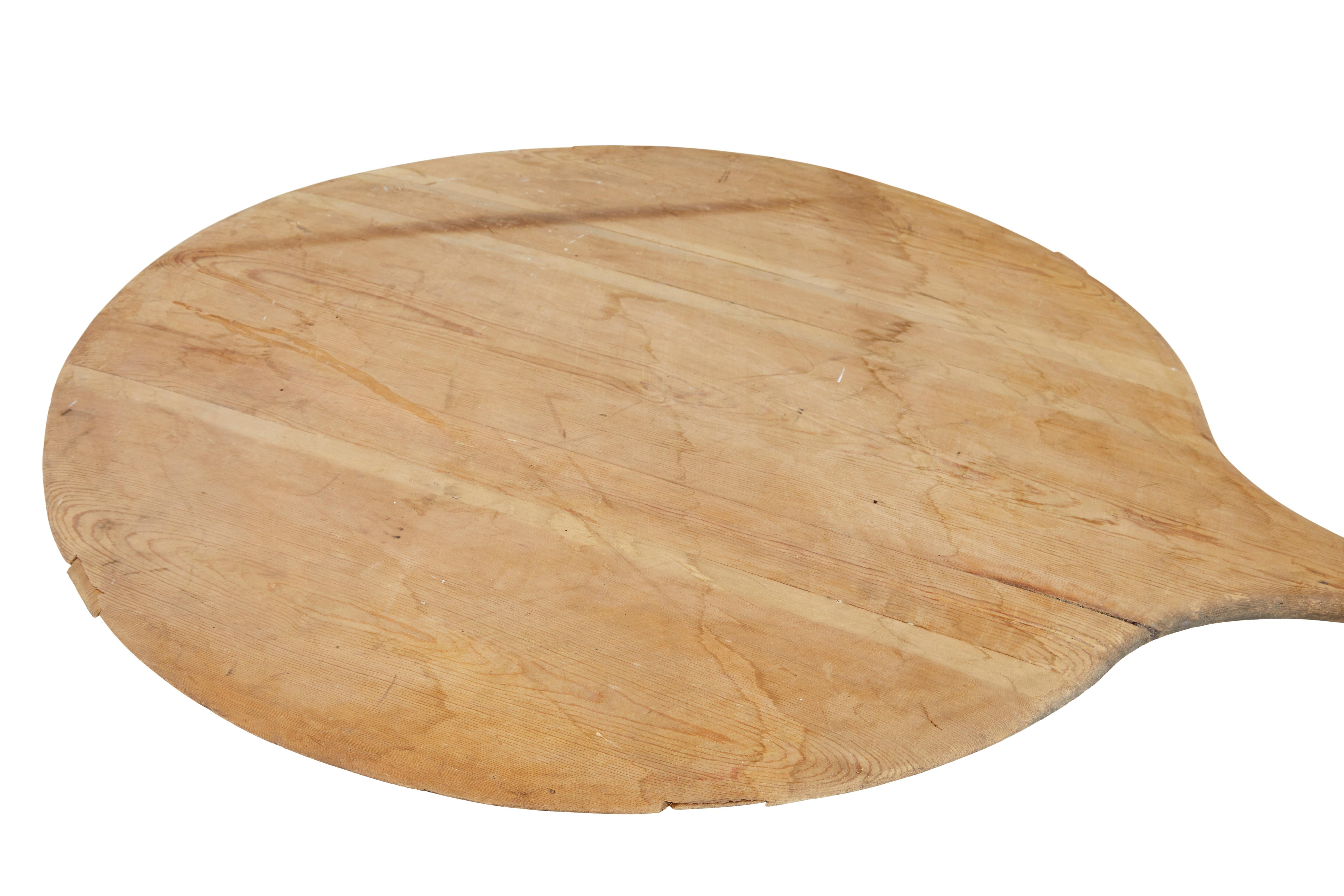 Hand-Crafted Massive 7 foot 19th century Scandinavian pine dough board For Sale