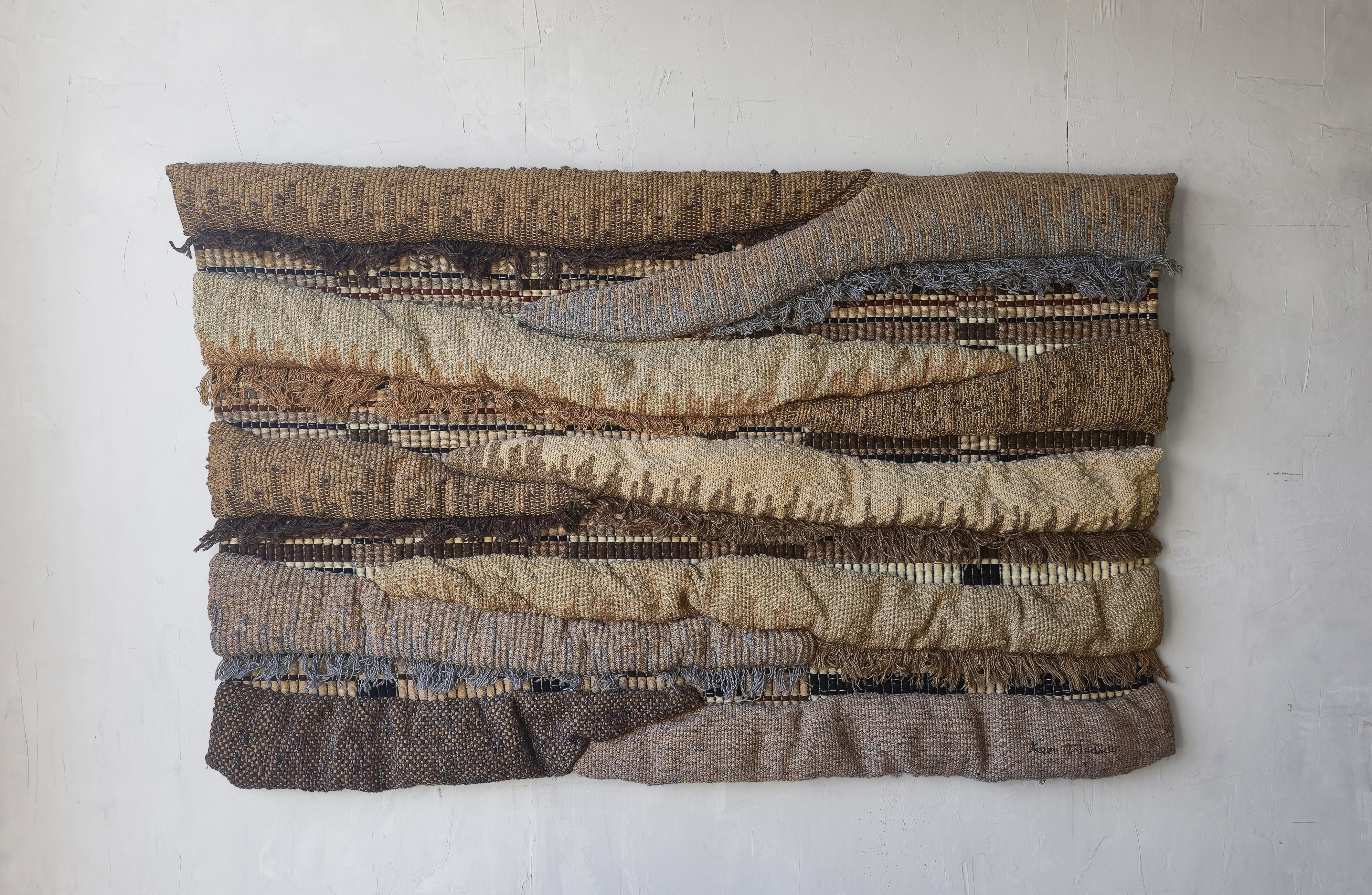 MASSIVE 7FT 1970er Jahre gewebte Faser Kunst Wandbehang von Ken Weaver im Zustand „Gut“ im Angebot in Las Vegas, NV