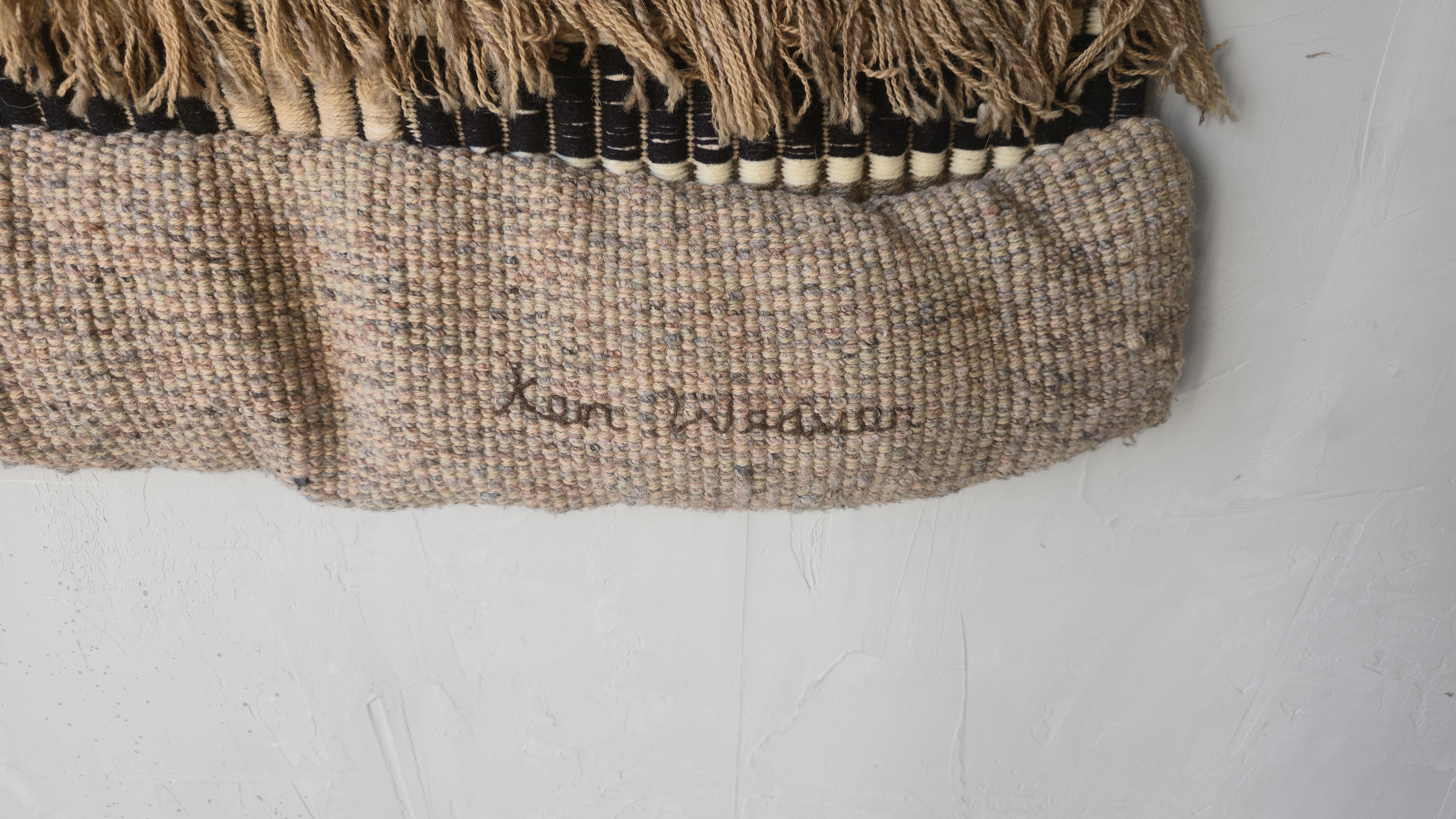 MASSIVE 7FT 1970er Jahre gewebte Faser Kunst Wandbehang von Ken Weaver (20. Jahrhundert) im Angebot