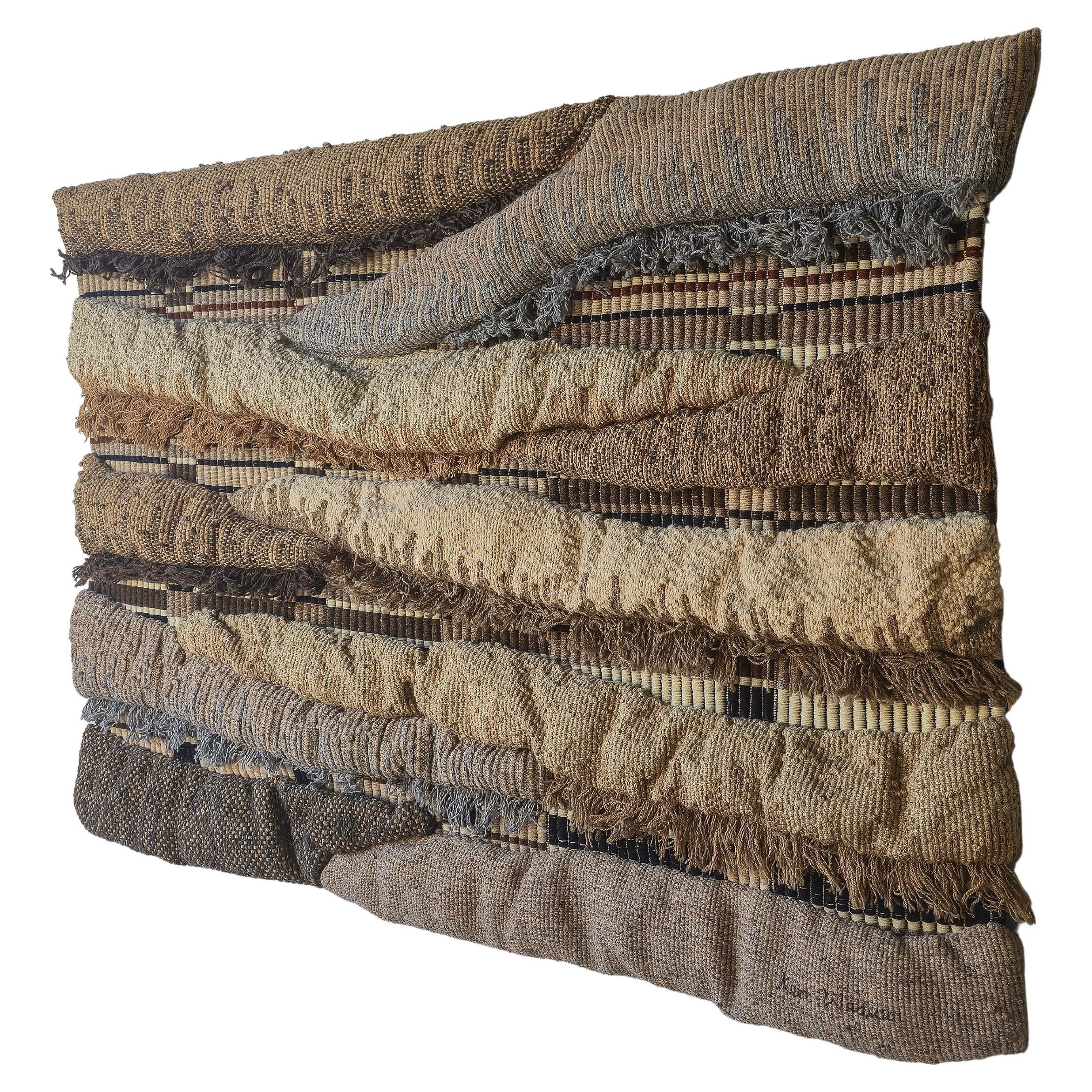 MASSIVE 7FT 1970s Woven Fiber Art Wall Hanging by Ken Weaver