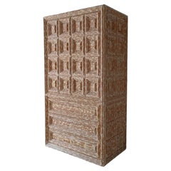 Massive 7ft Vintage Carved Wood Cabinet