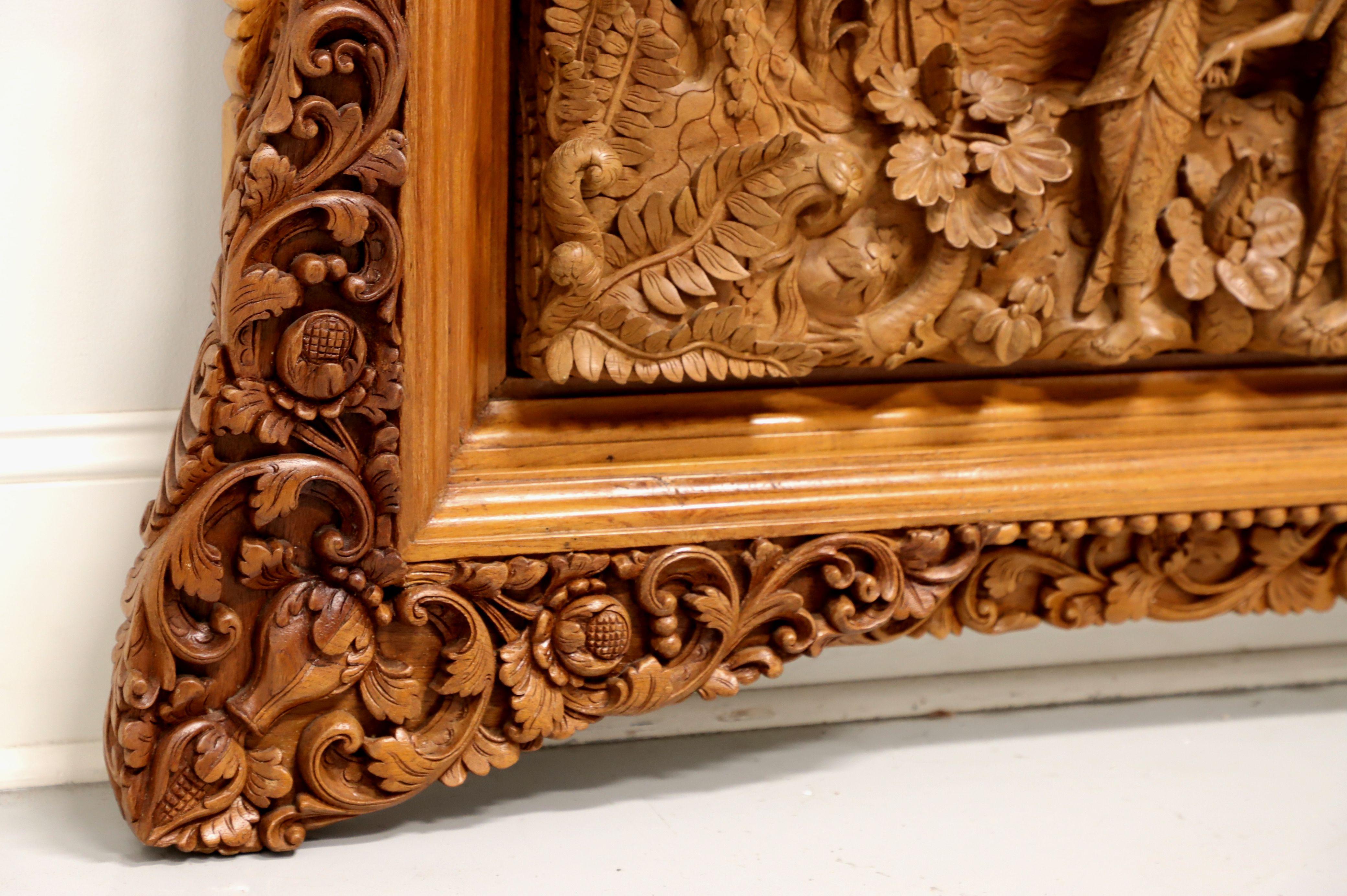 Massive Mid 20th Century Balinese Teak Carved Panel Art 7