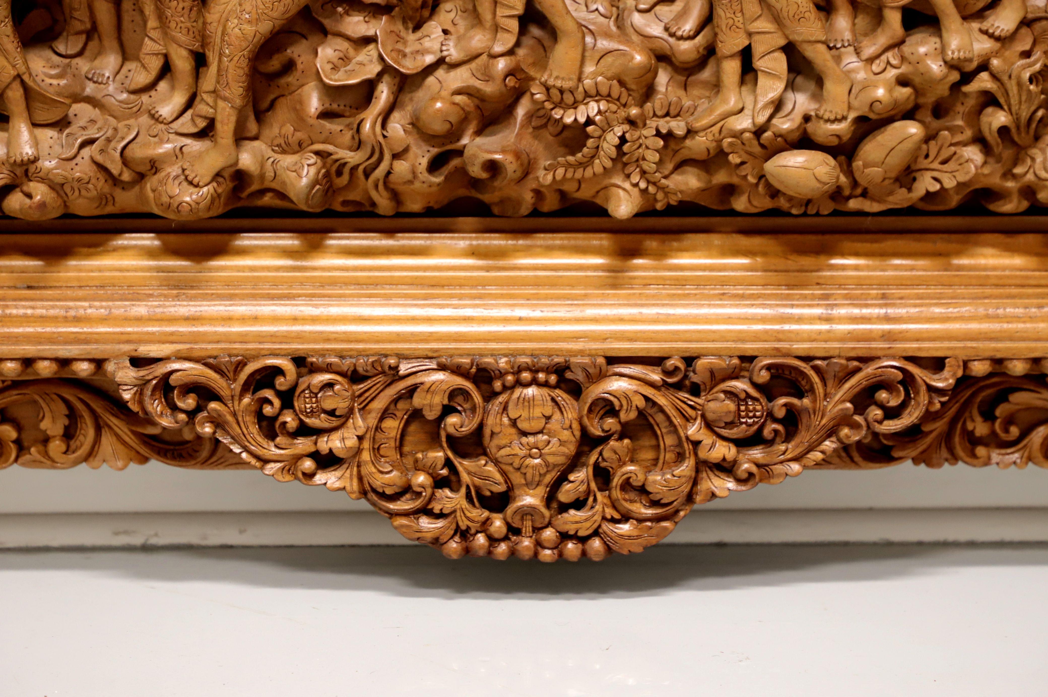 Massive Mid 20th Century Balinese Teak Carved Panel Art 8