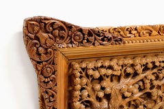Massive Mid 20th Century Balinese Teak Carved Panel Art