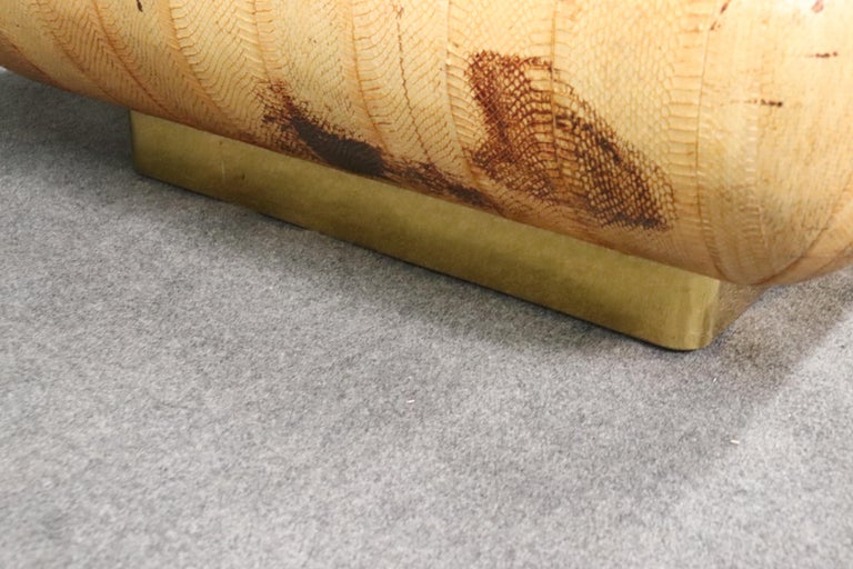 Massive Python Skin Ecthed Glass Coffee Table For Sale at 1stDibs