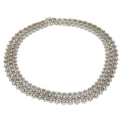 Massive 8.00ct Diamonds 18k White Gold Flex Lace Design Necklace
