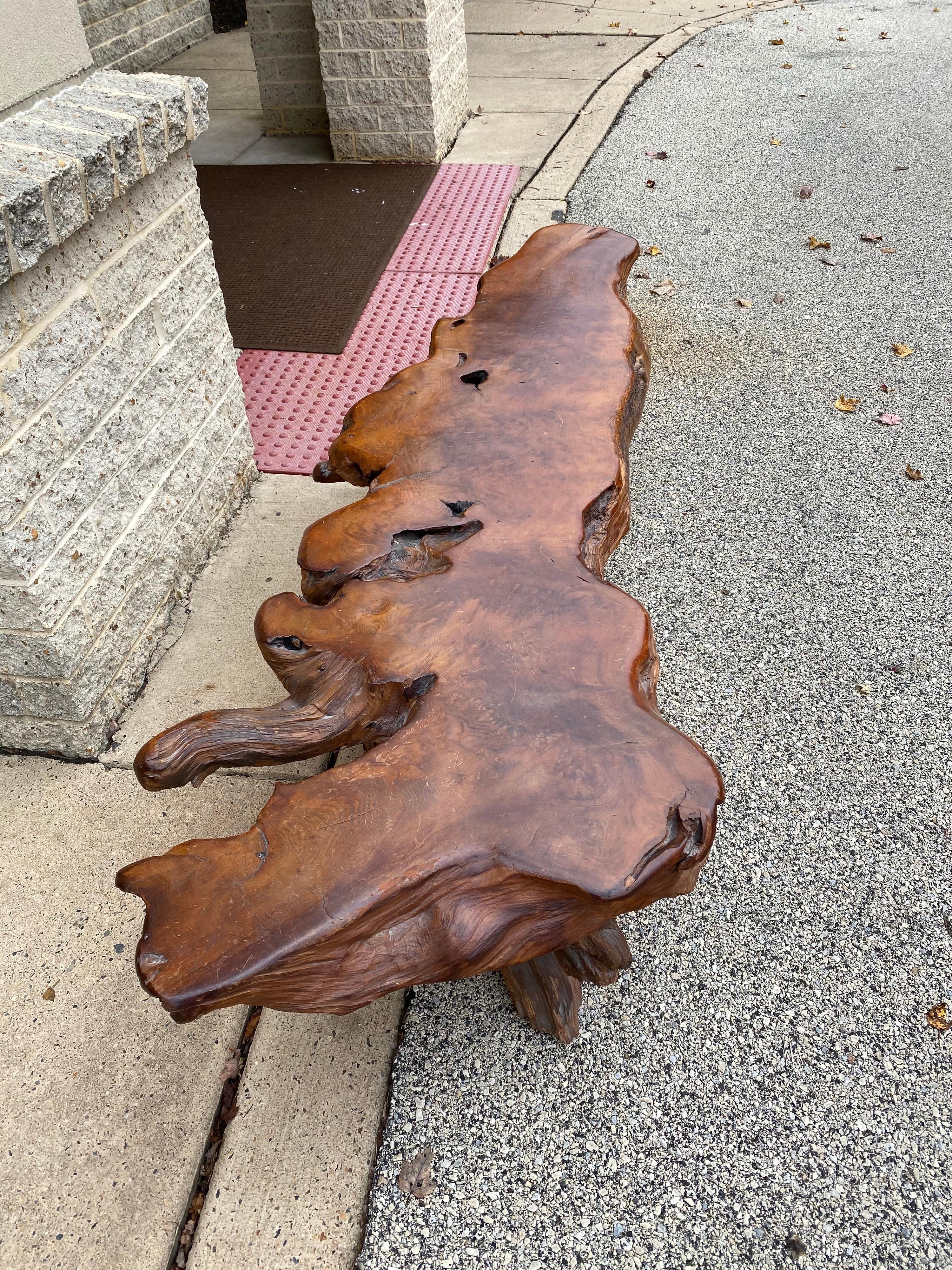 Massive California Redwood Coffee Table from Carmel Gallery, 1972 5