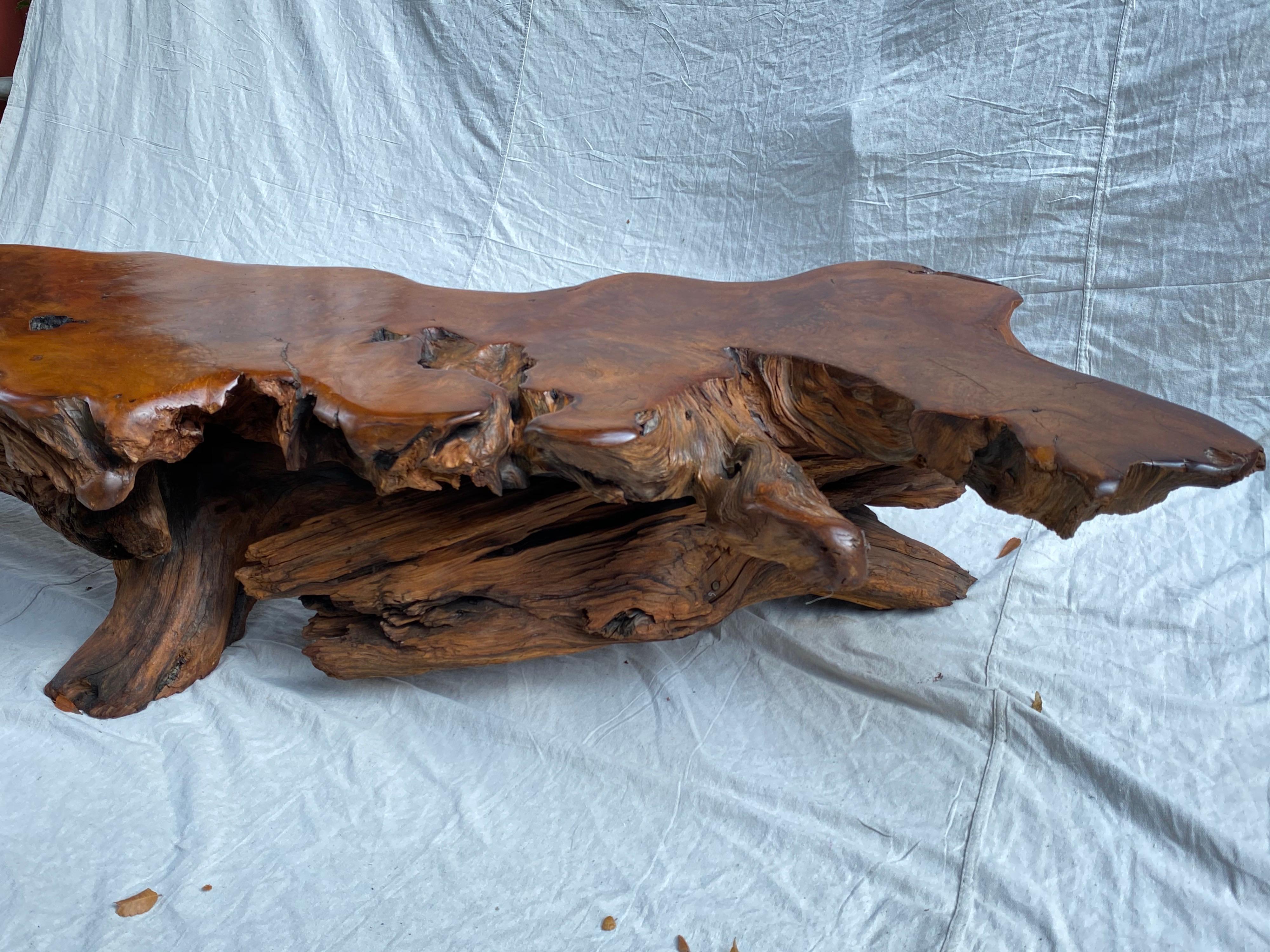 Massive California Redwood Coffee Table from Carmel Gallery, 1972 7