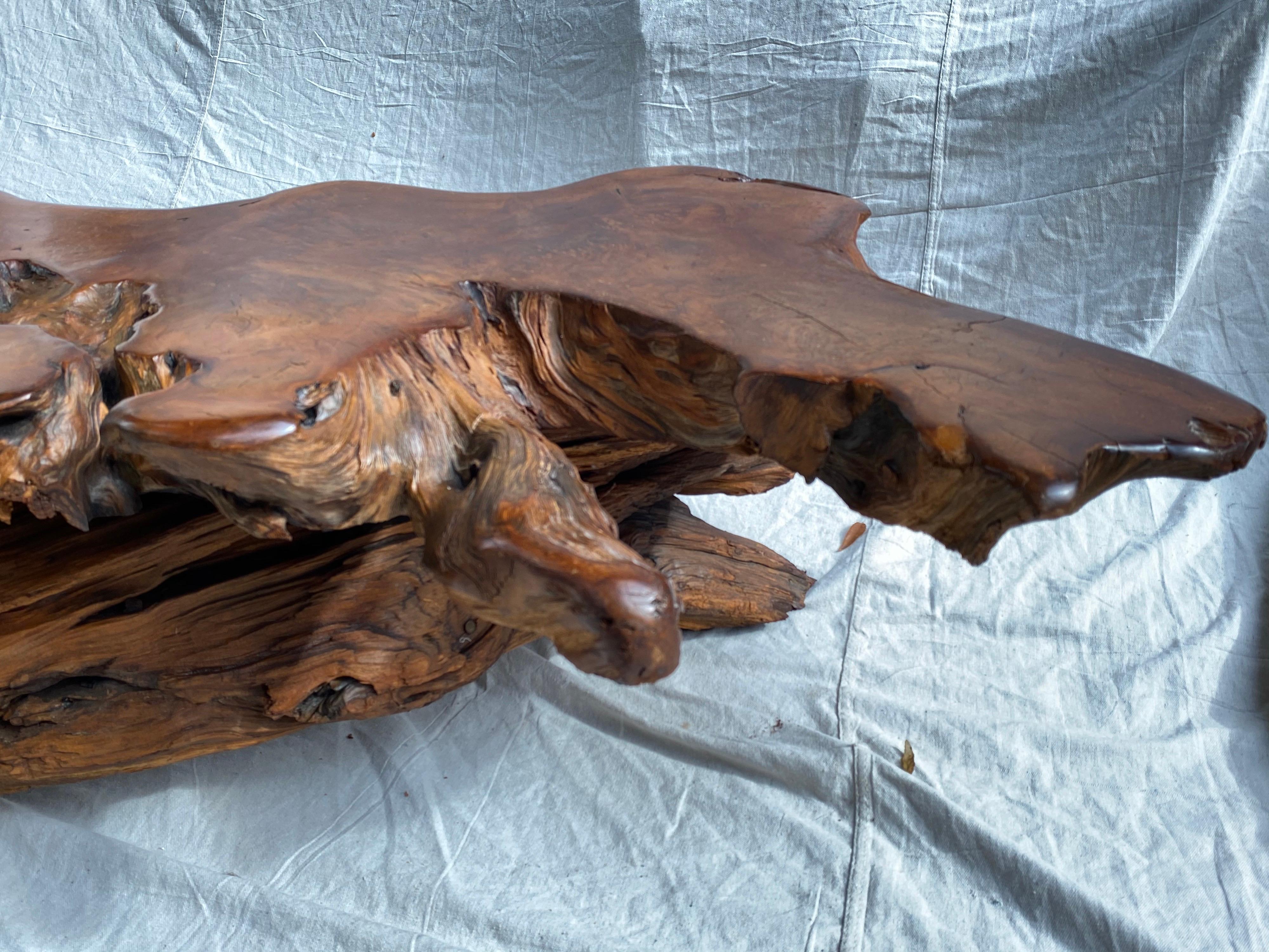 Massive California Redwood Coffee Table from Carmel Gallery, 1972 9