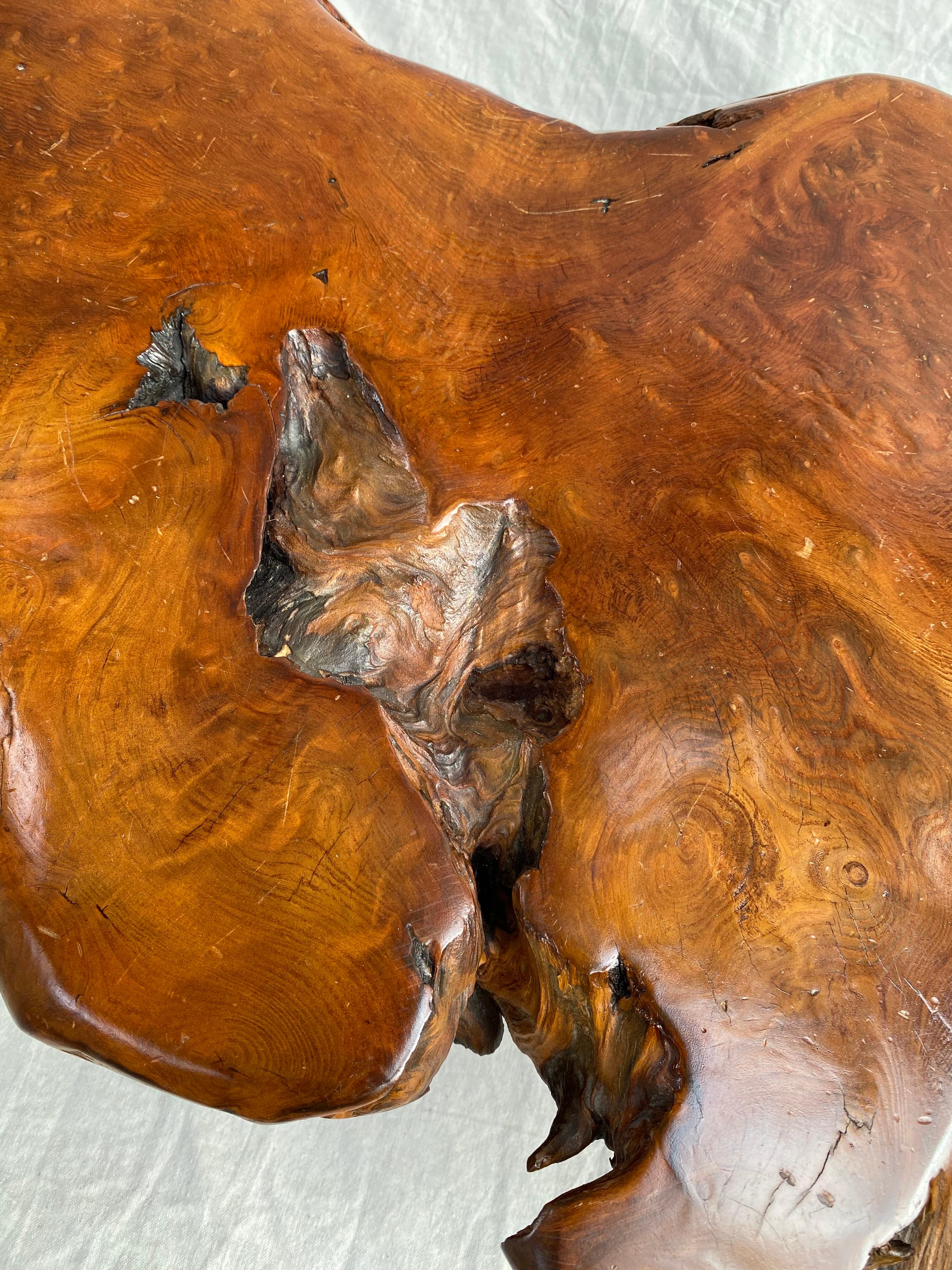 American Massive California Redwood Coffee Table from Carmel Gallery, 1972