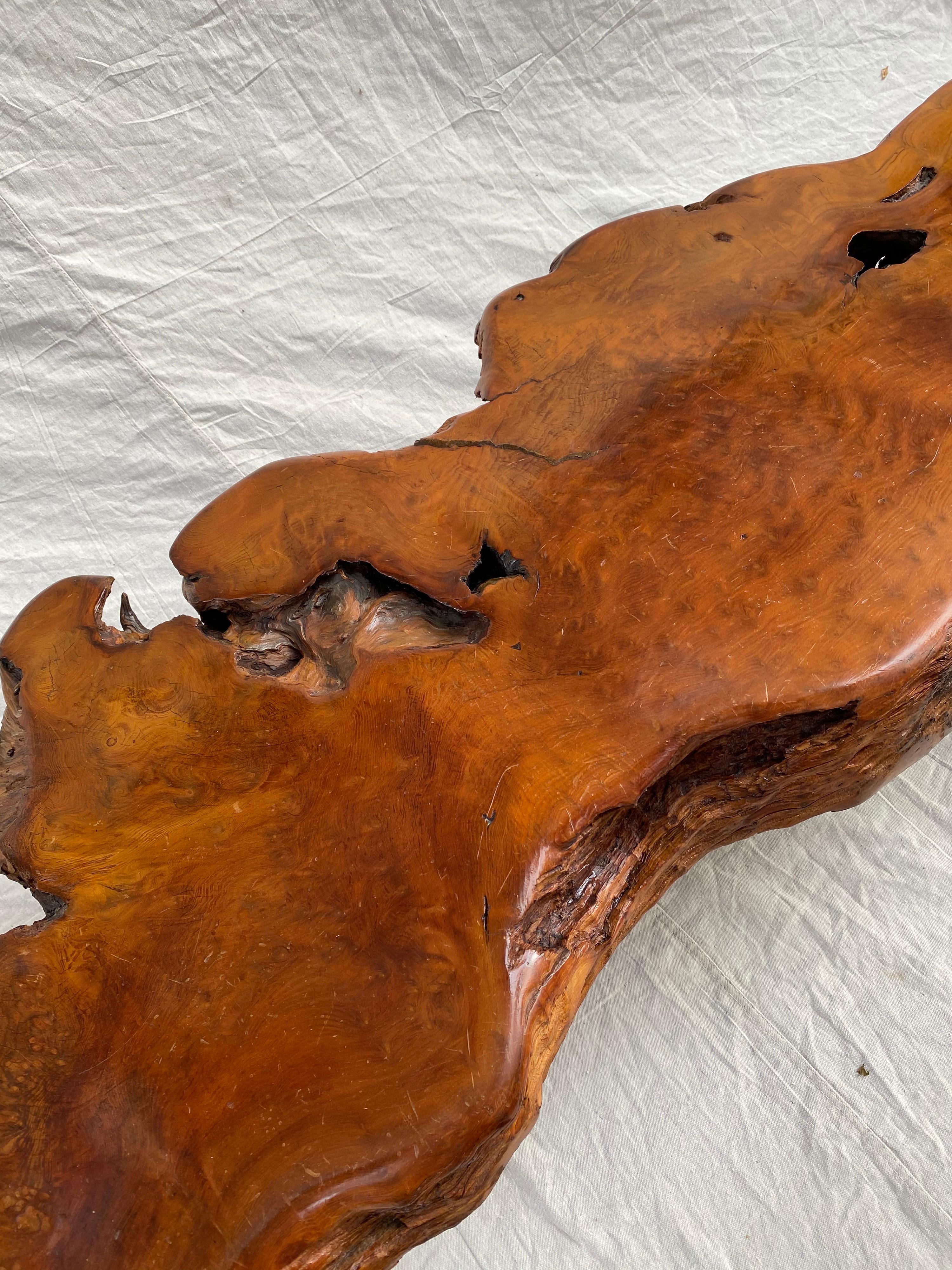 Massive California Redwood Coffee Table from Carmel Gallery, 1972 1