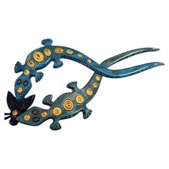 Massive 9" ISABEL CANOVAS Blue Twin Salamander Hair Pin Hair Stick Accessory