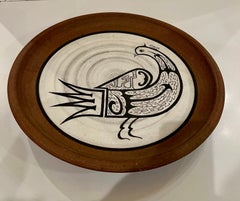Massive American Mid Century Signed Studio Art Pottery Large Decorative Plater