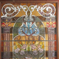 Massive American Victorian Leaded Glass Window, John LaFarge
