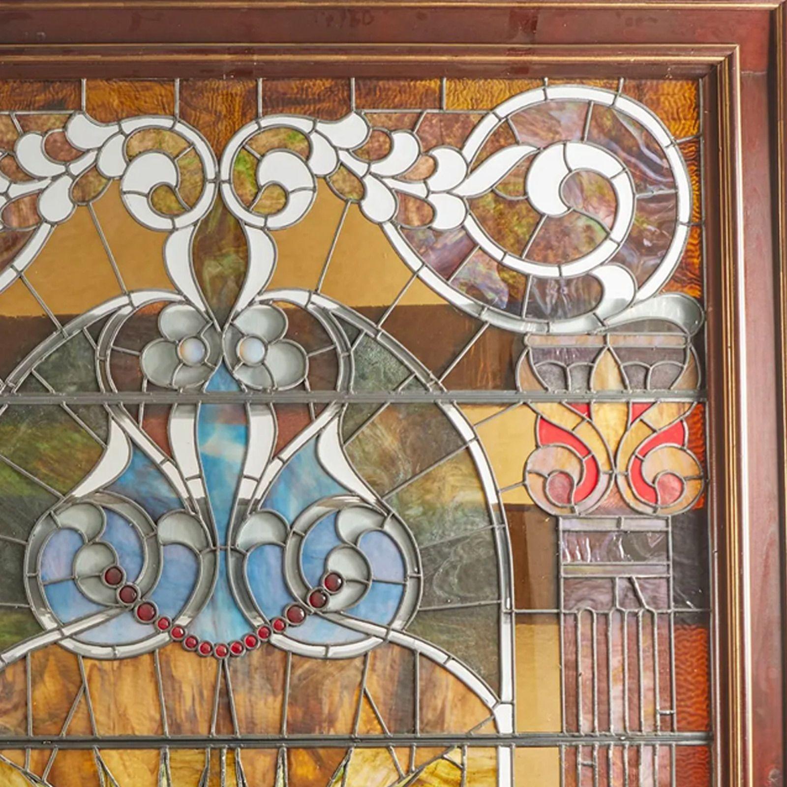 19th Century Massive American Victorian Leaded Glass Window by John LaFarge For Sale