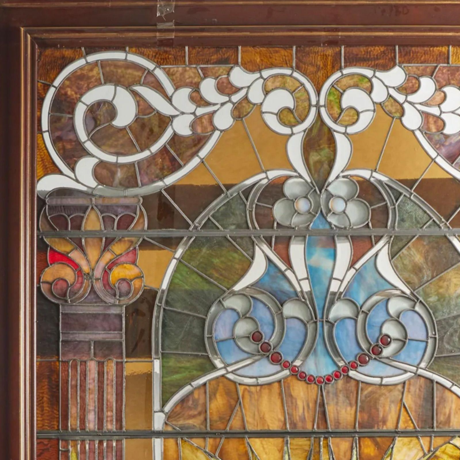 Massive American Victorian Leaded Glass Window by John LaFarge For Sale 1