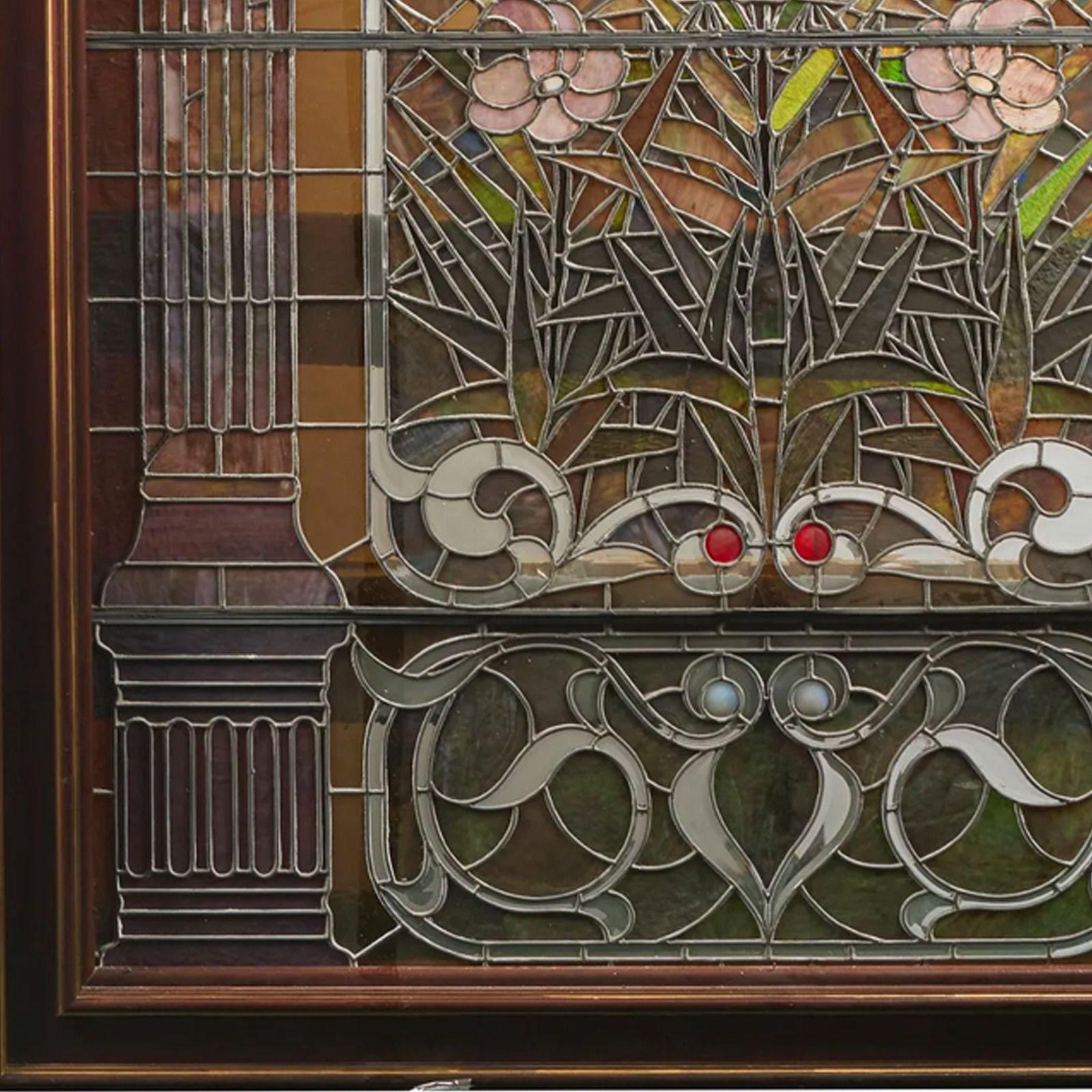 Massive American Victorian Leaded Glass Window by John LaFarge For Sale 2