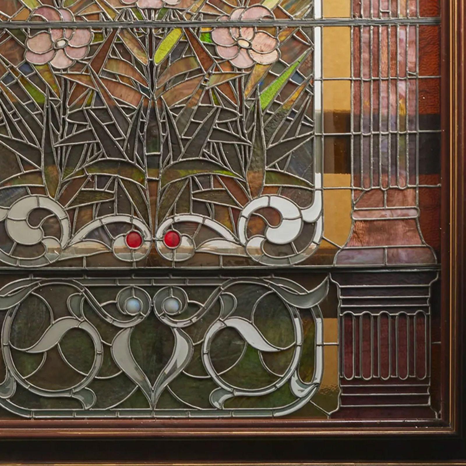 Massive American Victorian Leaded Glass Window by John LaFarge For Sale 3