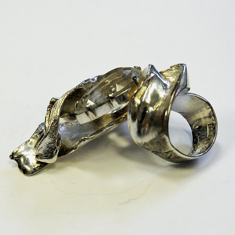 Swedish Massive and Beautiful vintage Silverring by Inga Lagervall, Stockholm 1977