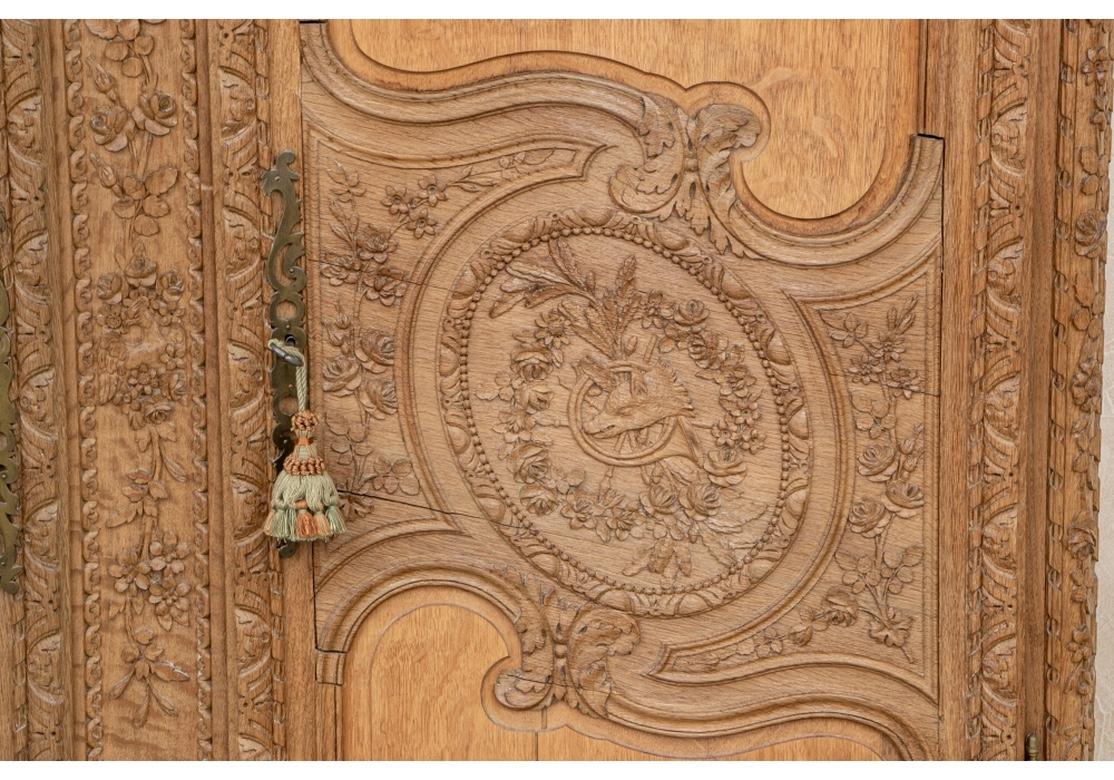 Massive and Elaborately Carved French Country Armoire 2