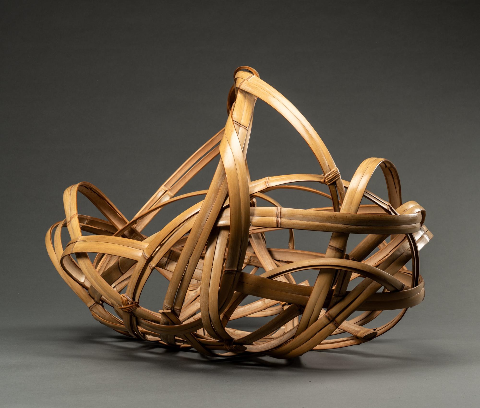 Massiccio ed eccezionale hanakago di bambù giapponese (cesto di fiori Ikebana) in vendita 1