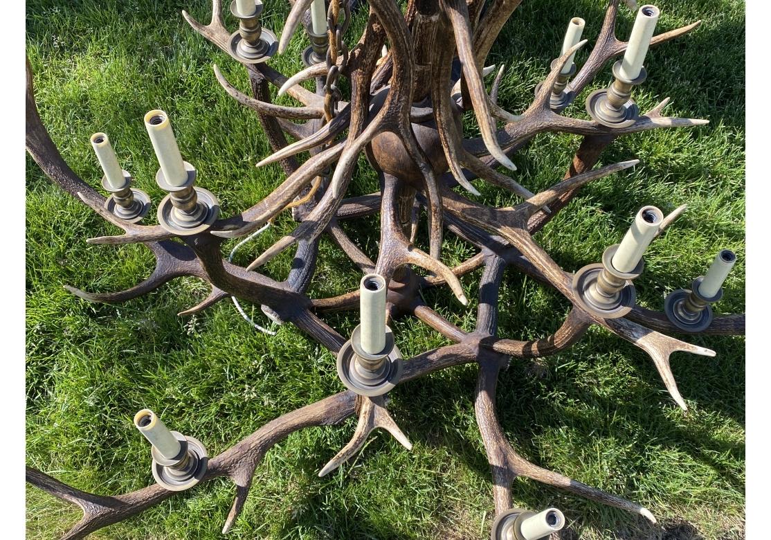 Massiver und außergewöhnlicher schottischer Hirschgeweih-Kronleuchter aus Rotwild im Angebot 7
